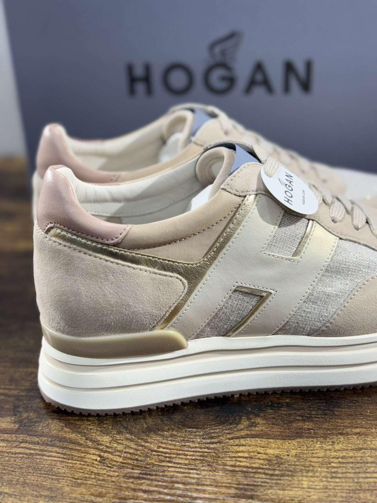 Hogan H483 Donna Sneaker Suede Beige Luxury Hogan Woman 39