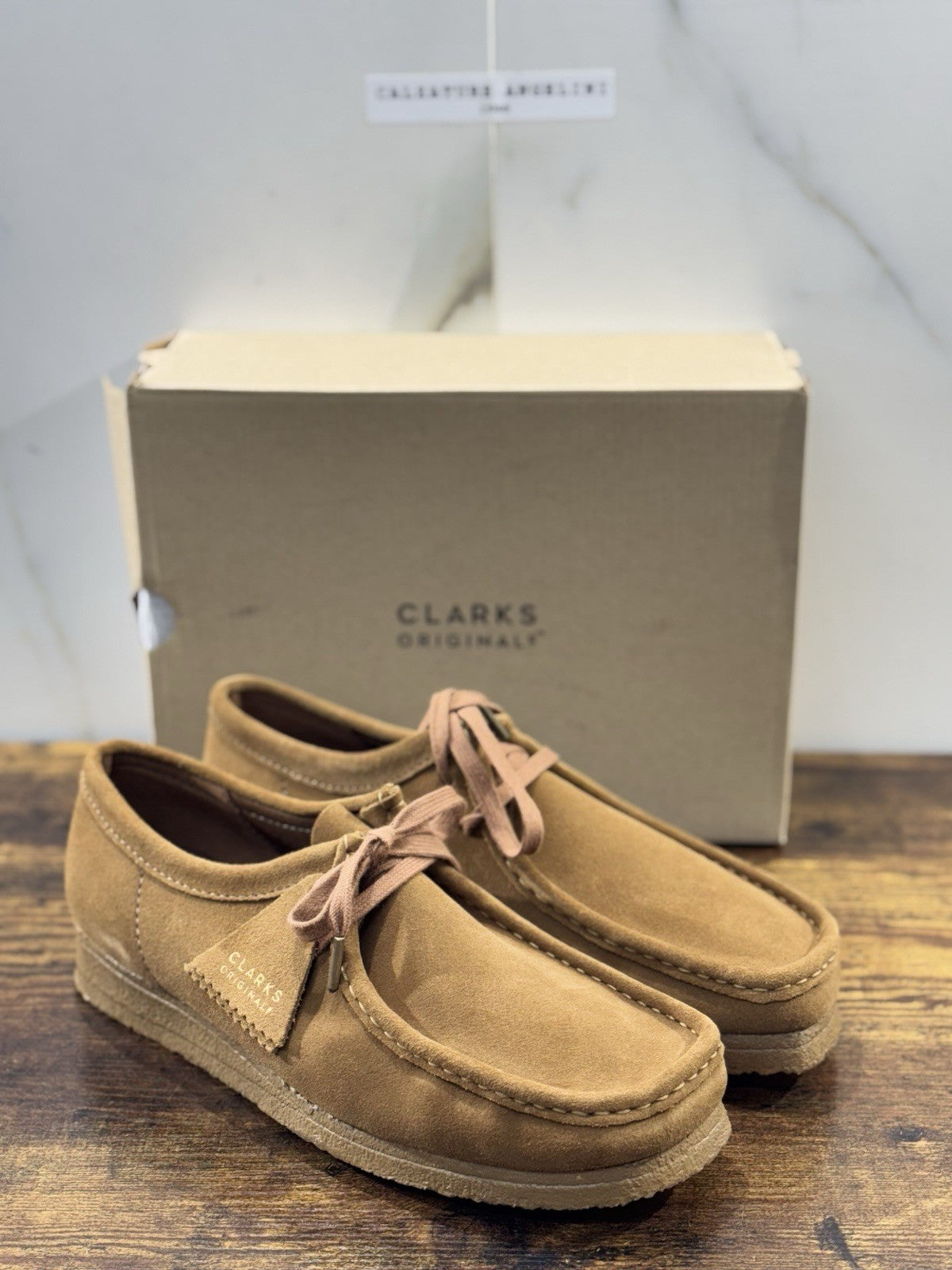 Clarks Wallabee Boot Scarpa Uomo Pelle Suede Cola Icon Clarks Men Shoes 44.5