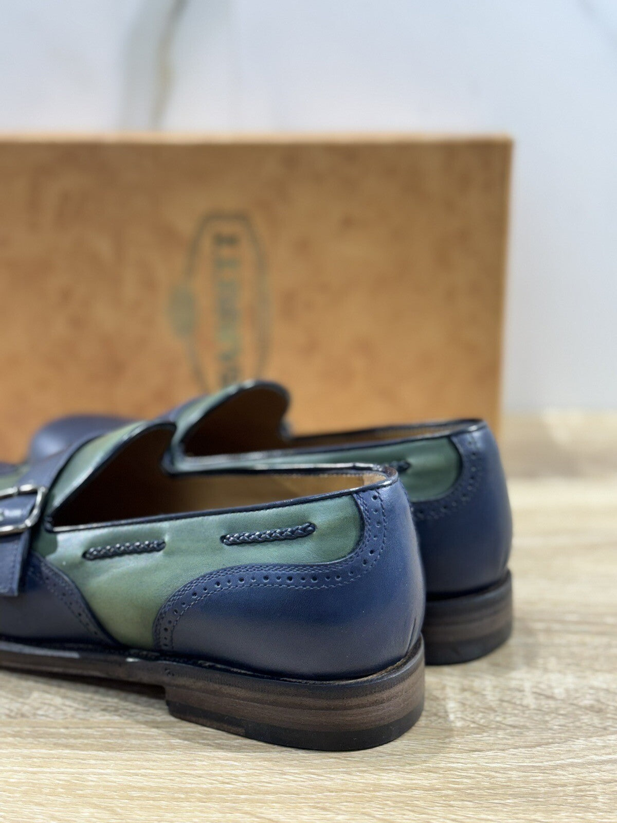 Barrett Mocassino Uomo Pelle Blu Mono Fibbia Luxury Barrett Men Shoes 40
