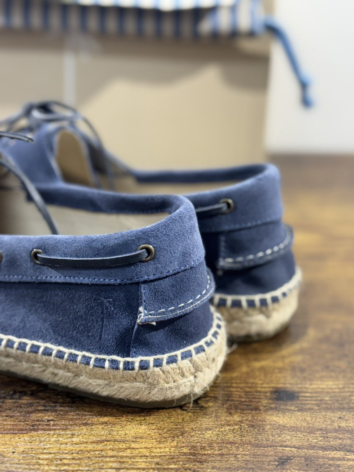 Manebi’ Scarpa Uomo Boat Shoes Suede Blu Casual Epsadrillas 43