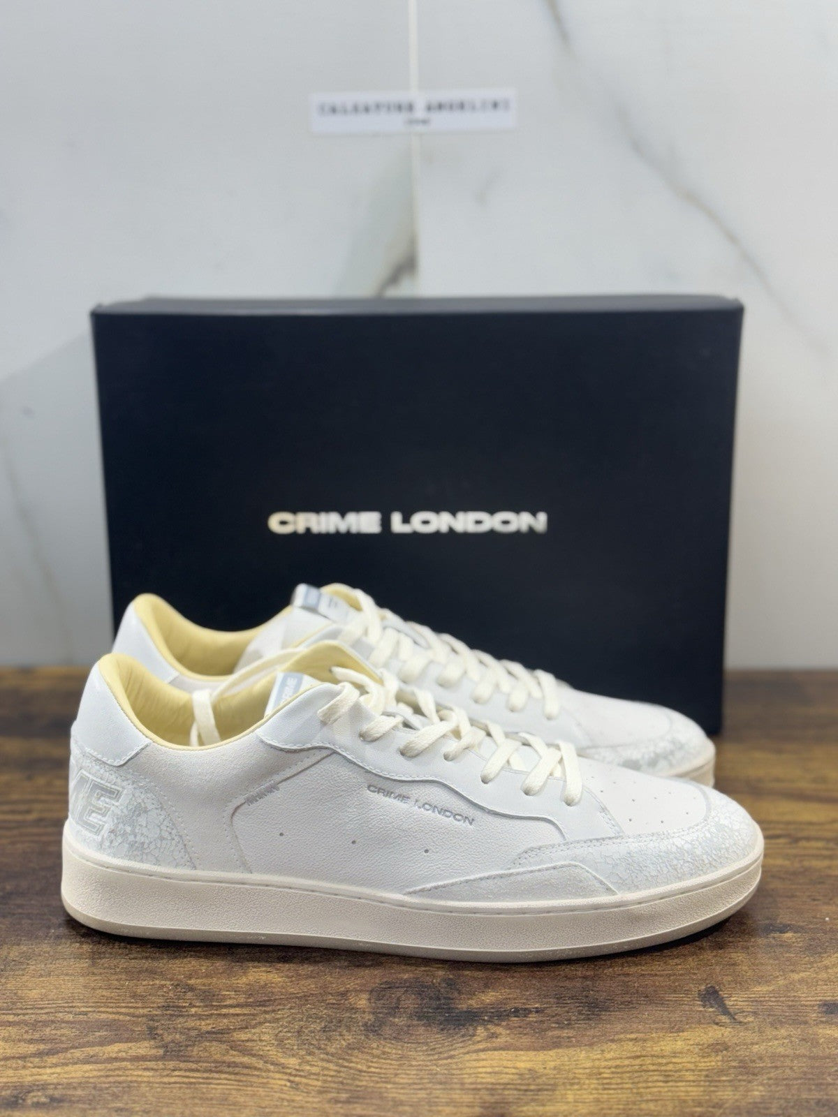 Crime London Sneaker Chelsea Pelle Bianca Causal Uomo 44