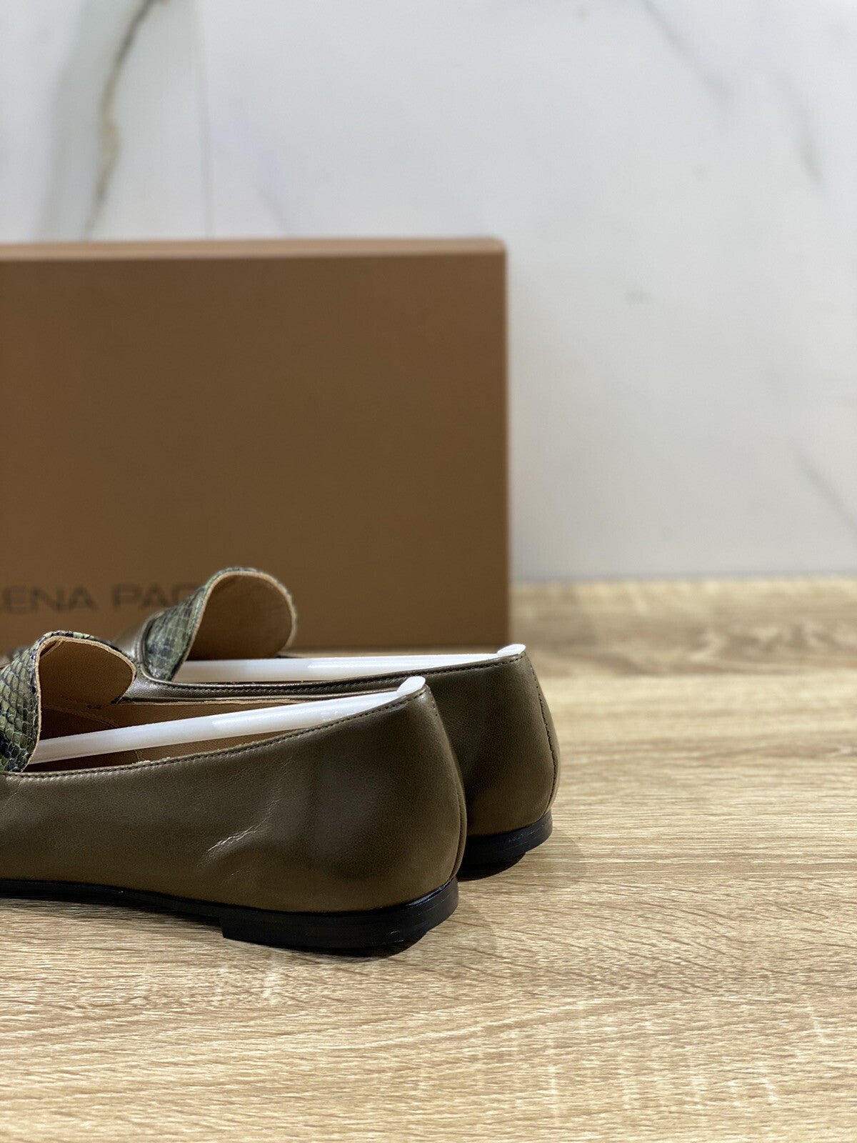 Lorena Paggi Mocassino Donna 02203 In Pelle Olive Made In Italy 39