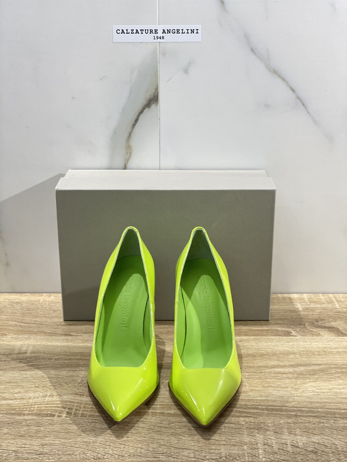 Sergio Levantesi Decollete’ donna kira vernice green made in italy luxury 37