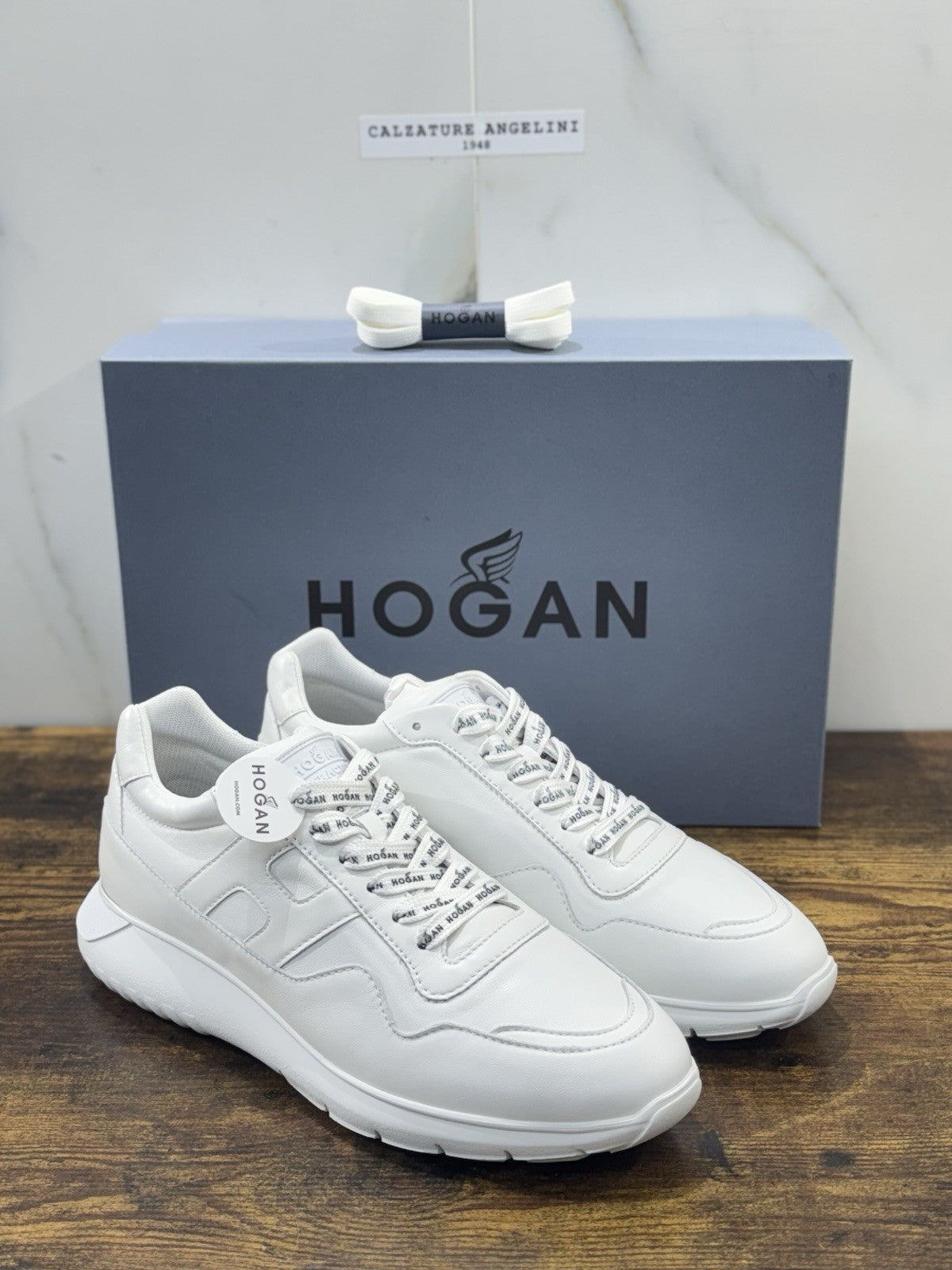 Hogan Interactive Pelle Bianca Casual Scarpa Hogan Uomo 39