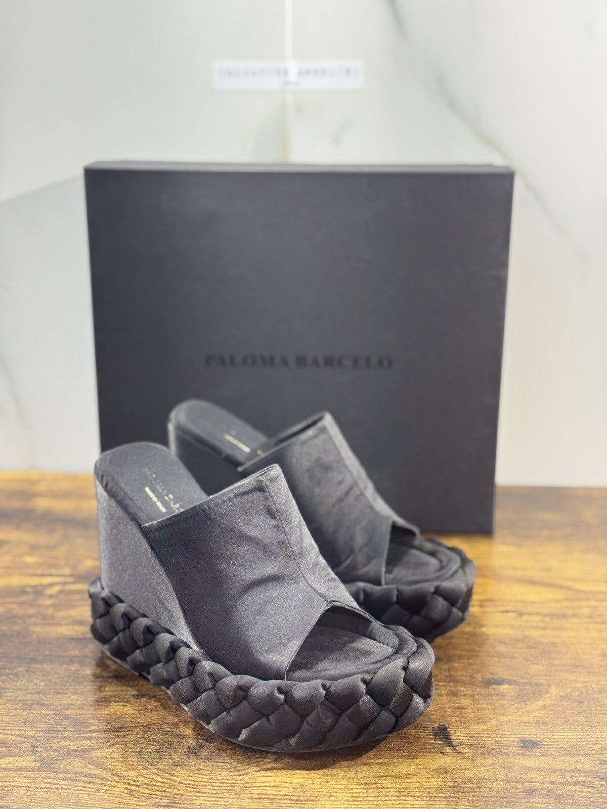 Paloma BARCELO’ Sandalo Donna Zaya Raso Pelle Nero Zeppa Ultra Light 36