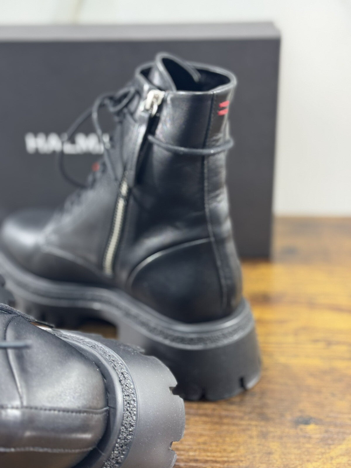 HALMANERA Biker Donna Rama Pelle Nero Extra Light Casual Handmade Boot 38