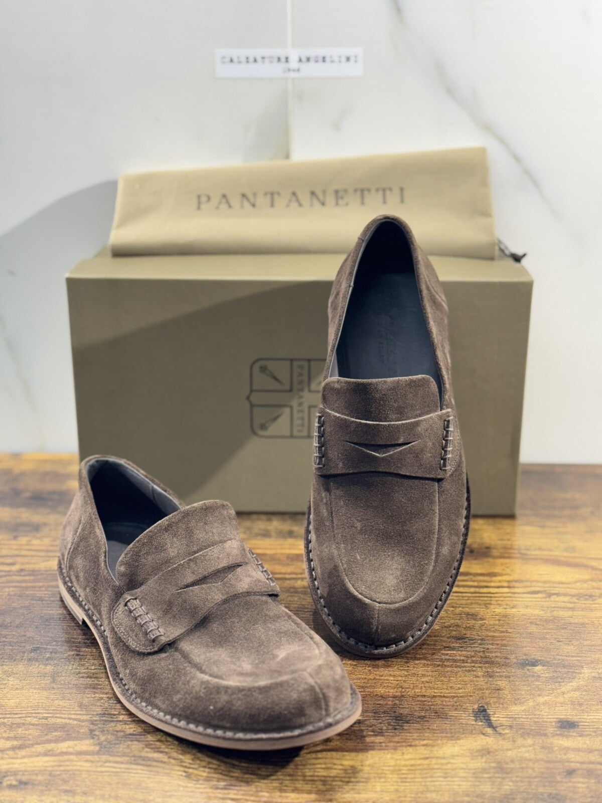 Pantanetti Mocassino Uomo Suede Testa m Luxury Handmade Pantanetti Men Shoes 42