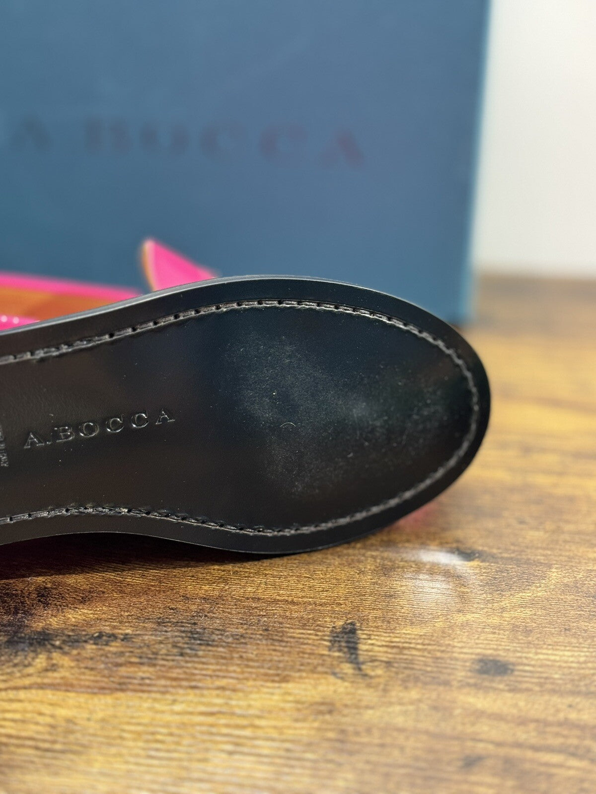 A.Bocca Mocassino Donna Pelle Rosa Vernice College Luxury Handmade 36