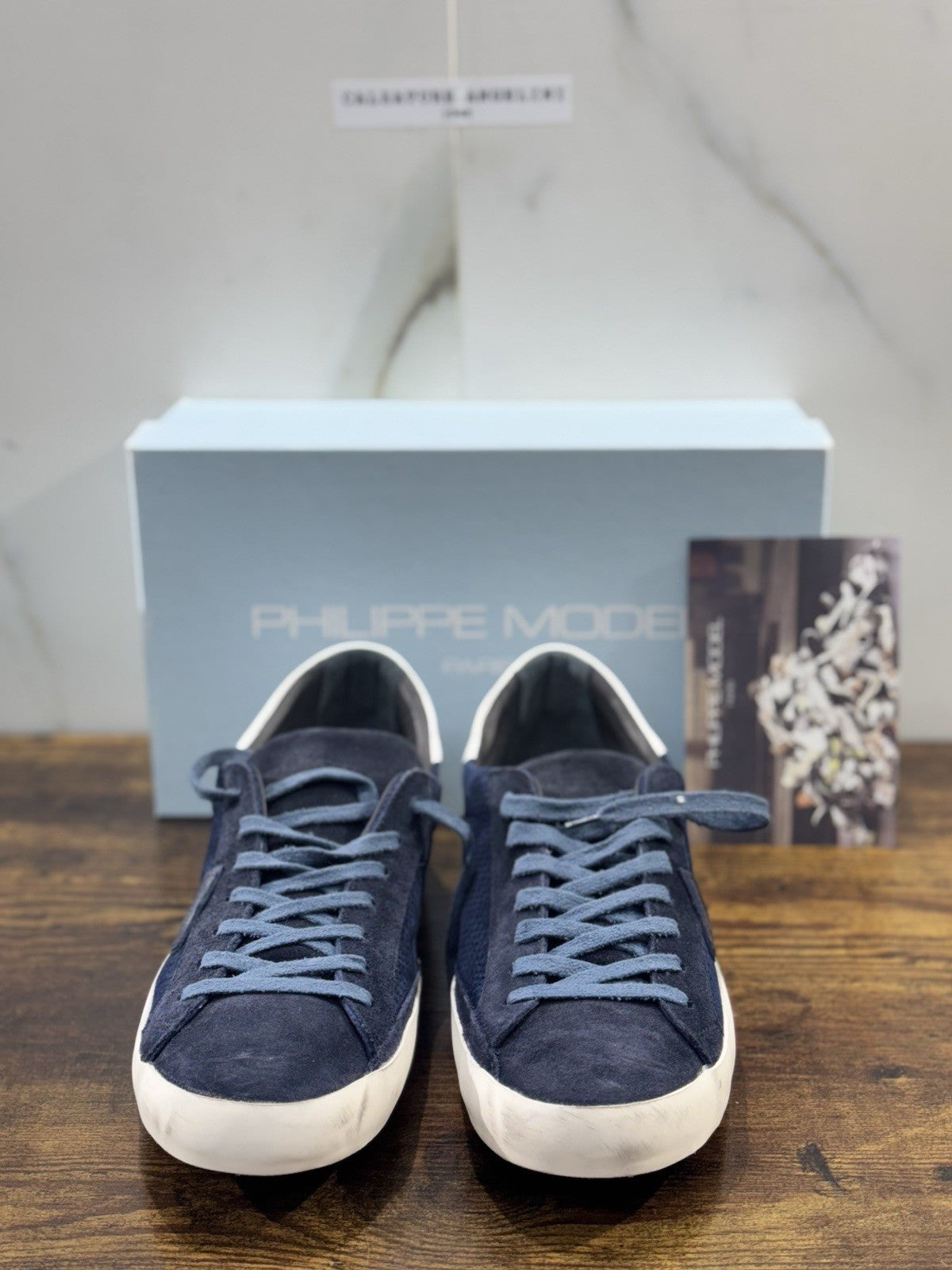 Philippe Model Sneaker Uomo Classic Low Suede Blu 44