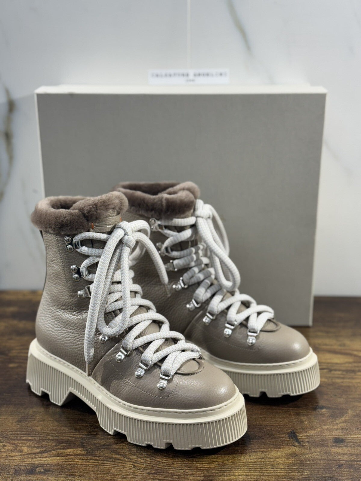 Santoni Mountain Boot Donna Pelle Light Casual Luxury Boot Woman Santoni 38