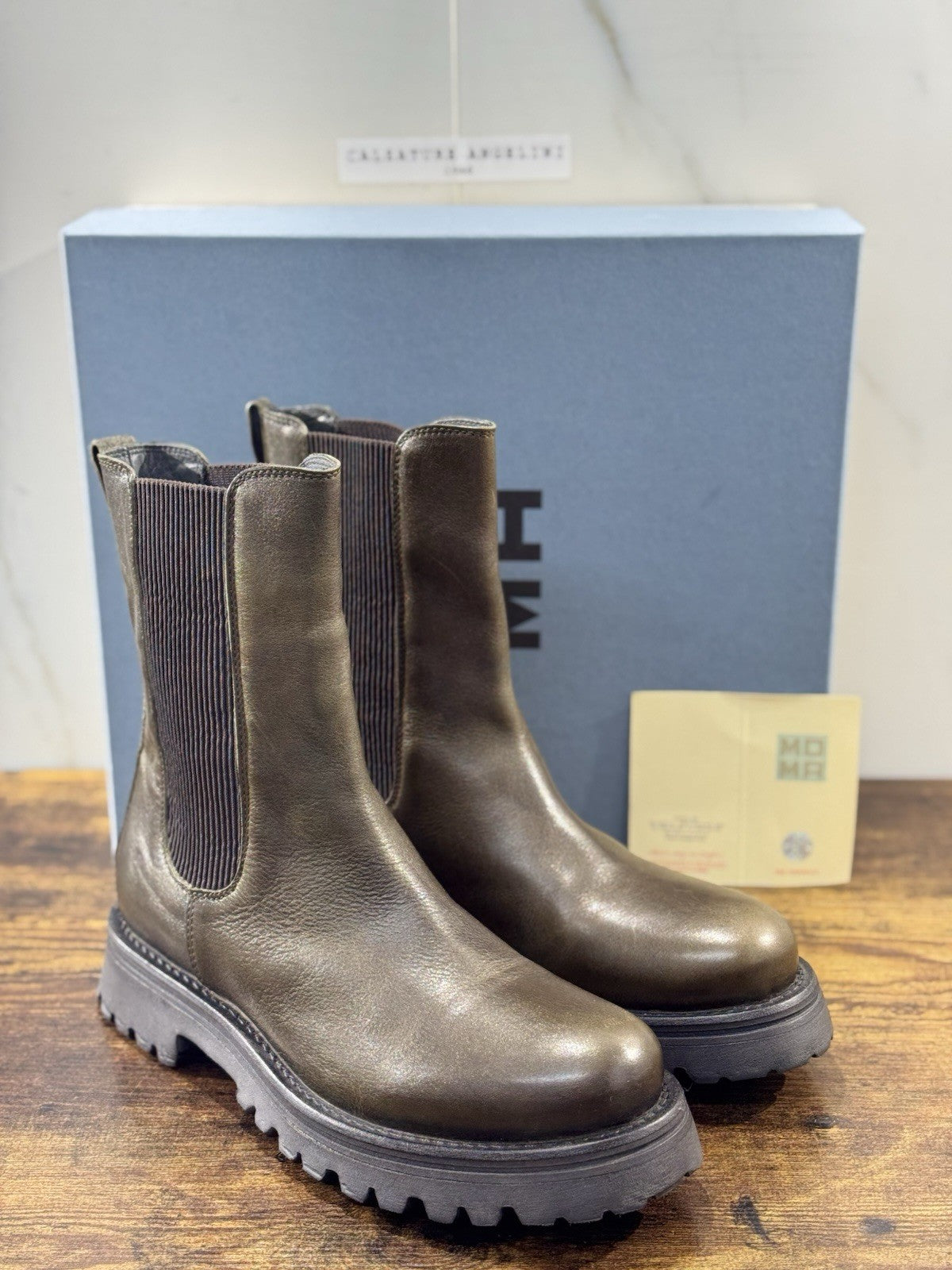 Moma Chelsea Boot Verdone Fatto A Mano In Italia Luxury Moma Boot Donna 40