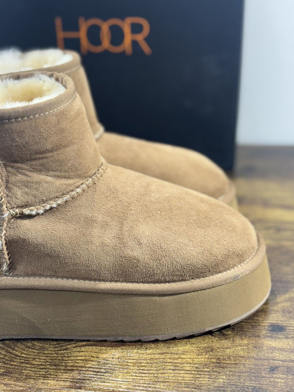 Hoor Stivaletto Donna Vega Suede Taupe Zeppa Extra Light 38