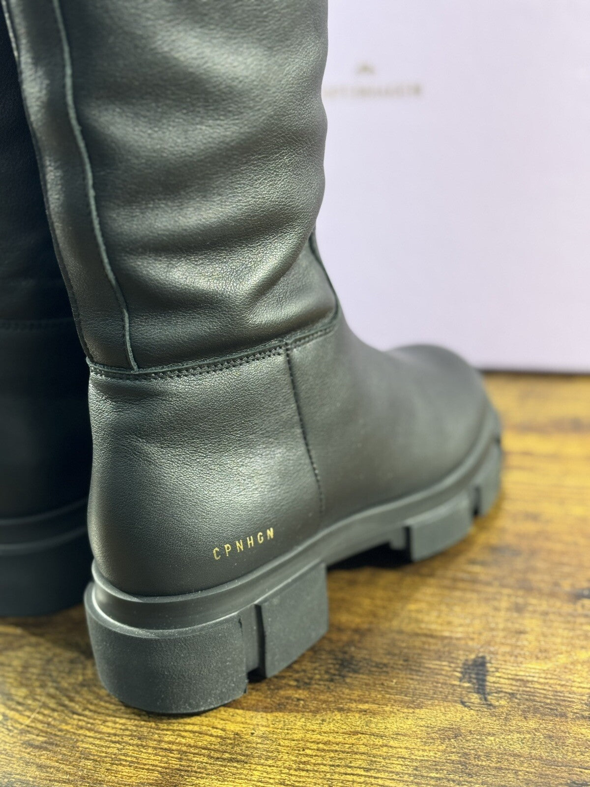 Copenhagen Stivale Combat Donna Pelle Nera Casual Boot 40