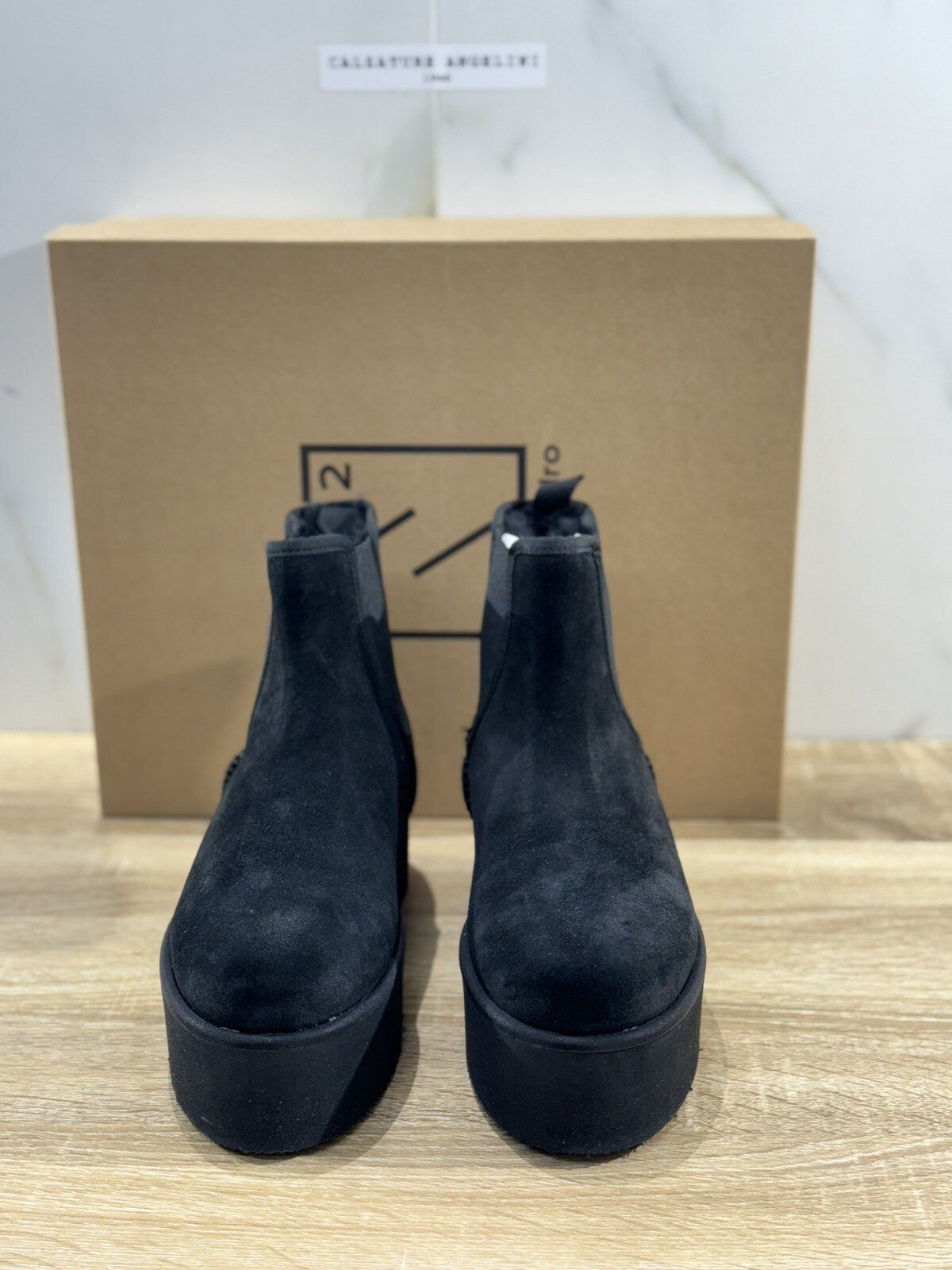 Ennequadro Donna Platform Boot Suede Nero Fur Extralight Winter Boot 37