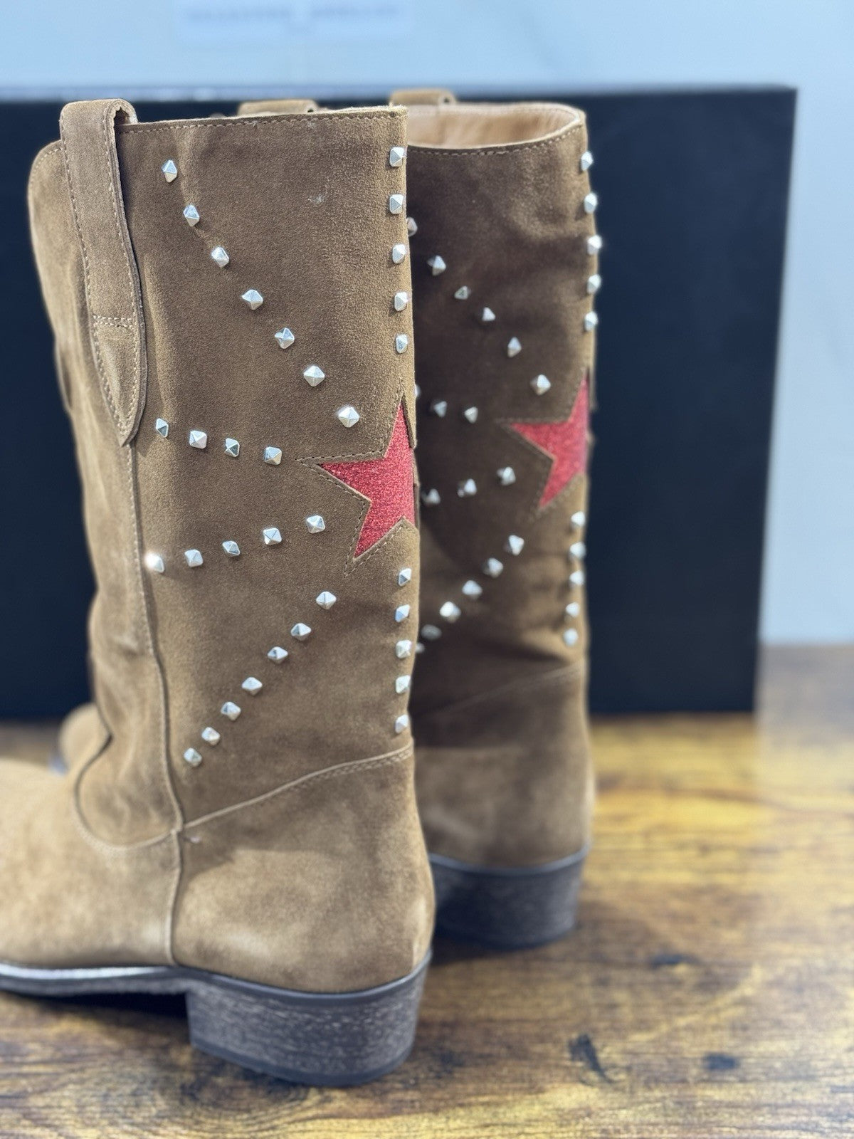 Via Roma 15 Texano Pelle Suede Martora Stella Via Roma Donna 39.5