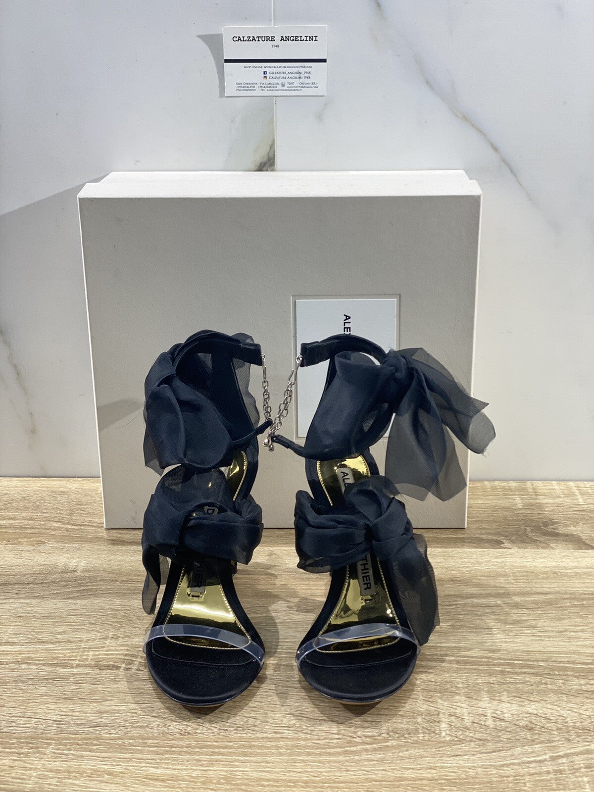 Alexandre Vauthier sandalo donna basic 105 tal crew nero luxury woman sandal 38