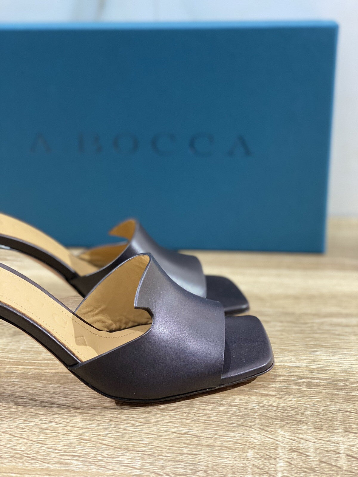 A.bocca Sandalo Donna AB2277 In Pelle Caffè Luxury Sandal Woman 36