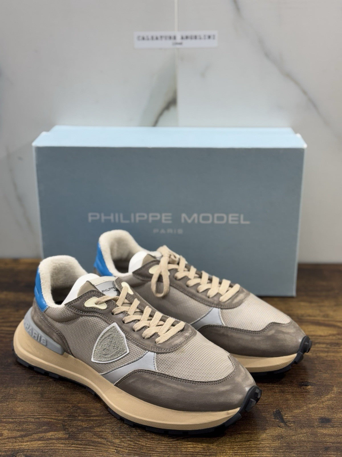 Philippe Model Antibes Sneaker Pelle Taupe Casual Uomo 44