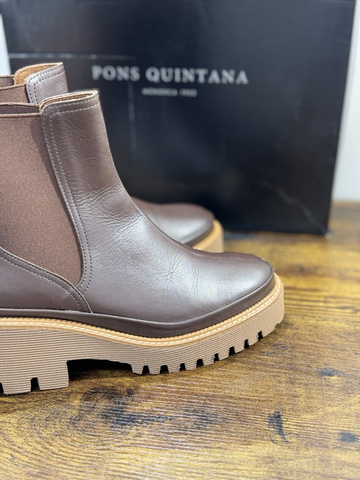 Pons Quintana Stivaletto Donna Carm B Pelle Marrone Zeppa Luxury Boot 37