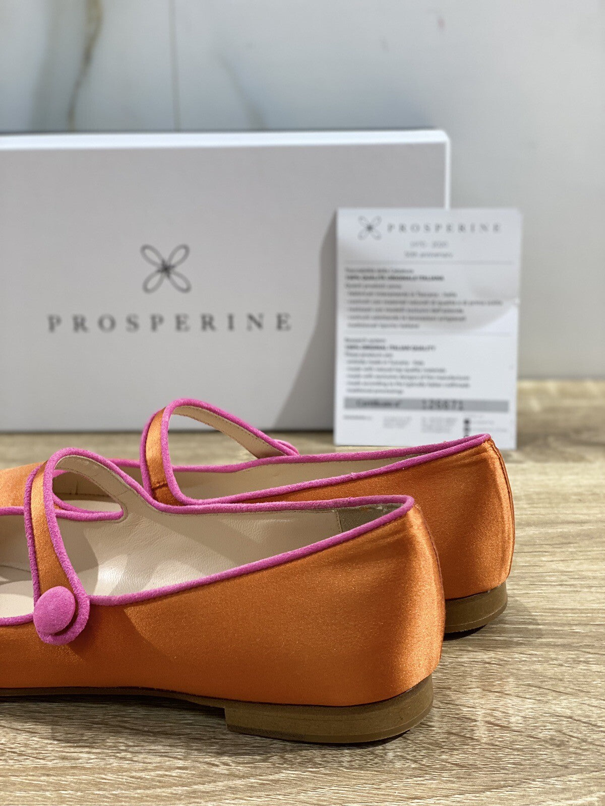 Prosperine Donna Ballerina Lavorazione Sacchetto Raso Arancio 37