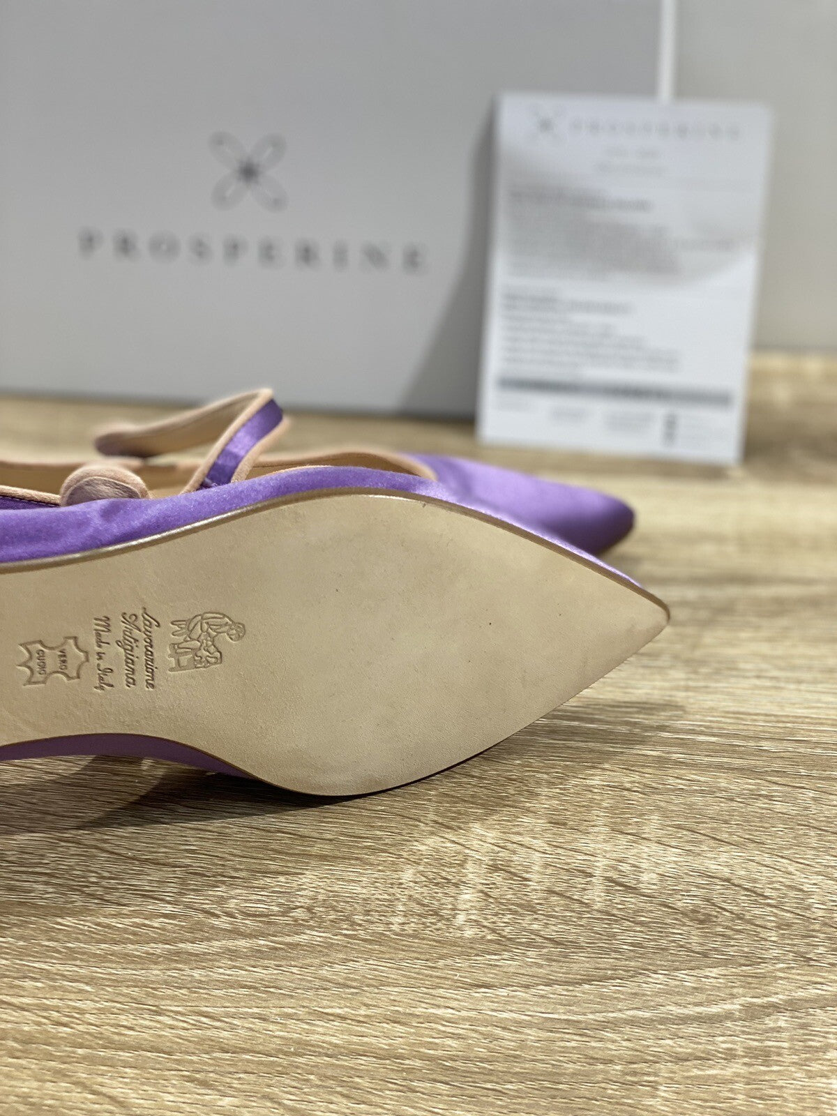 Prosperine Donna Ballerina Lavorazione Sacchetto Raso Viola 39
