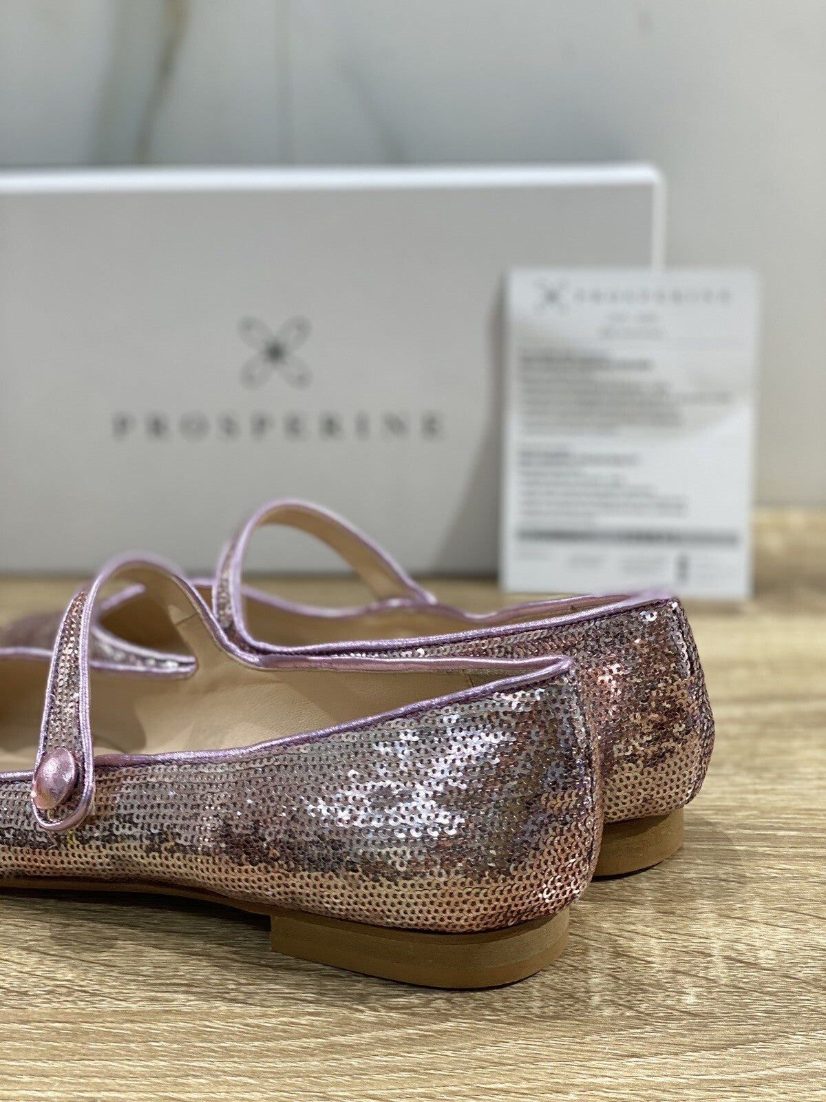 Prosperine Donna Ballerina Lavorazione Sacchetto Cipria Paiettes 39