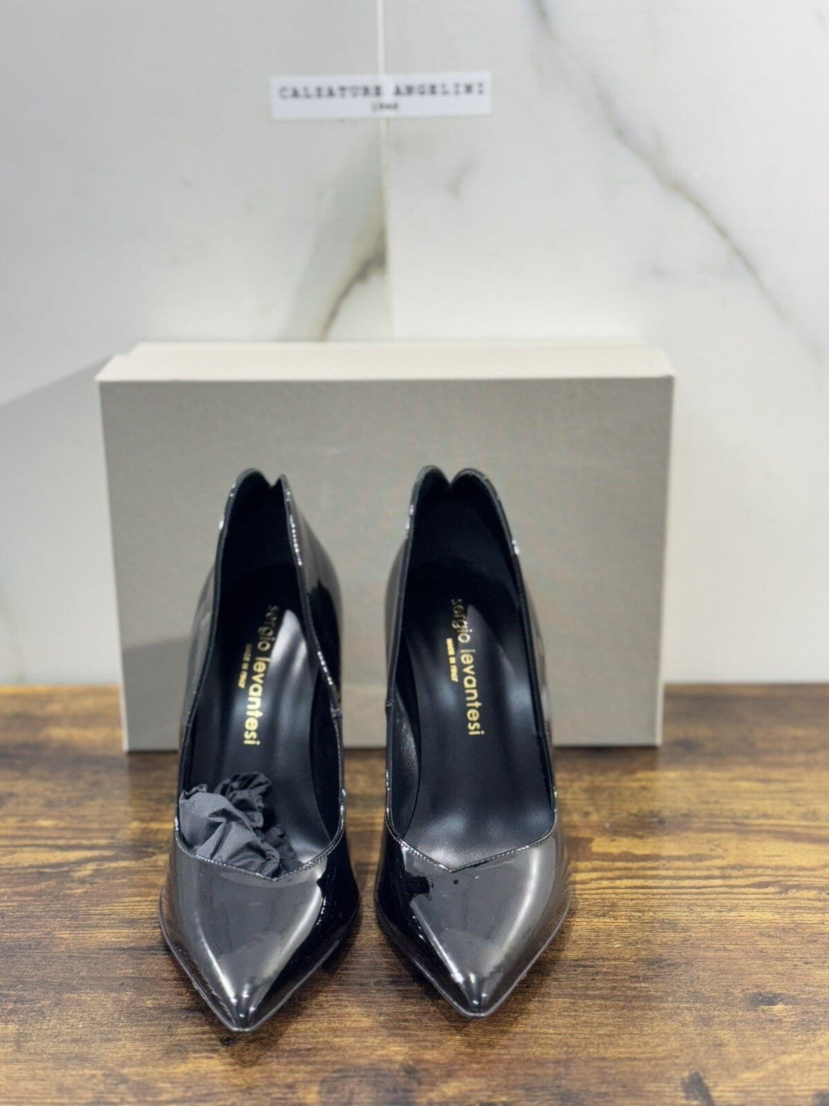 Sergio Levantesi Decollete’ donna Lian Pelle Nero made in italy luxury 39