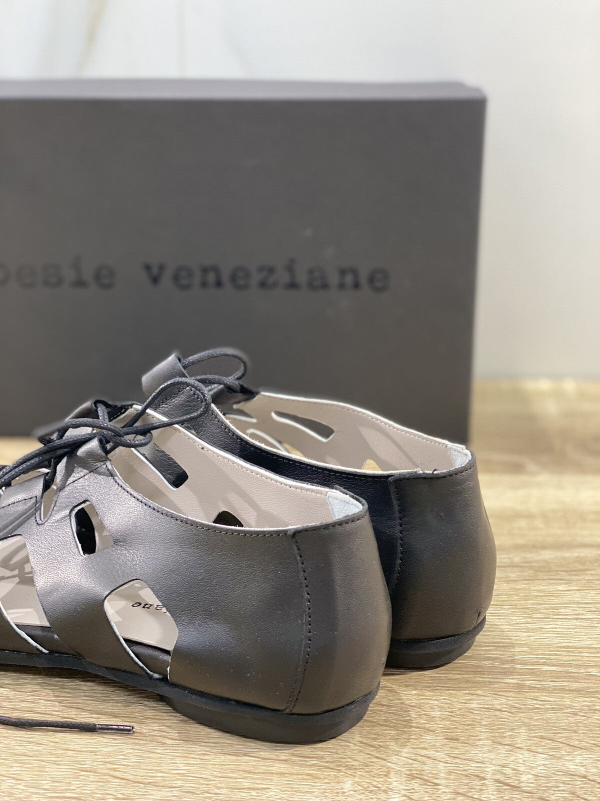 Poesie Veneziane Sandalo donna Pelle Nera Tarr1521 made in italy 39