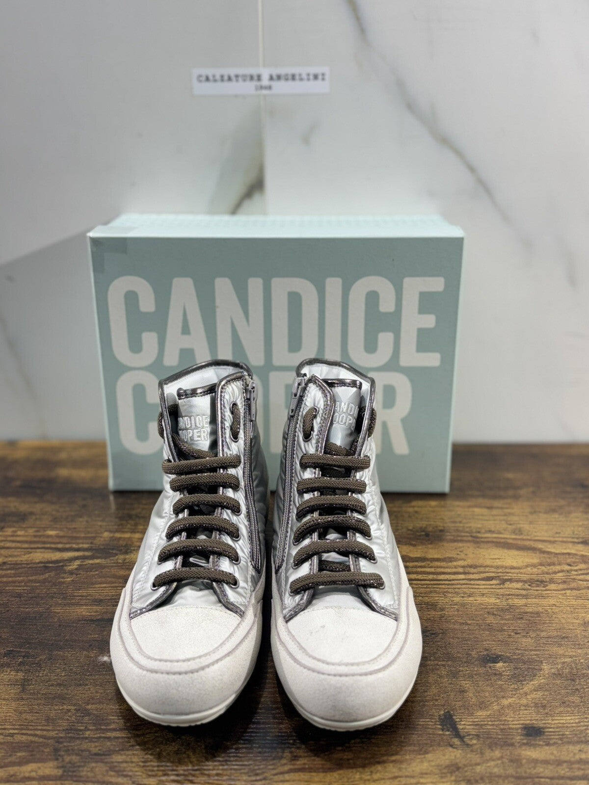 Candide Cooper Sneaker Donna White Silver Casual Shoes 40