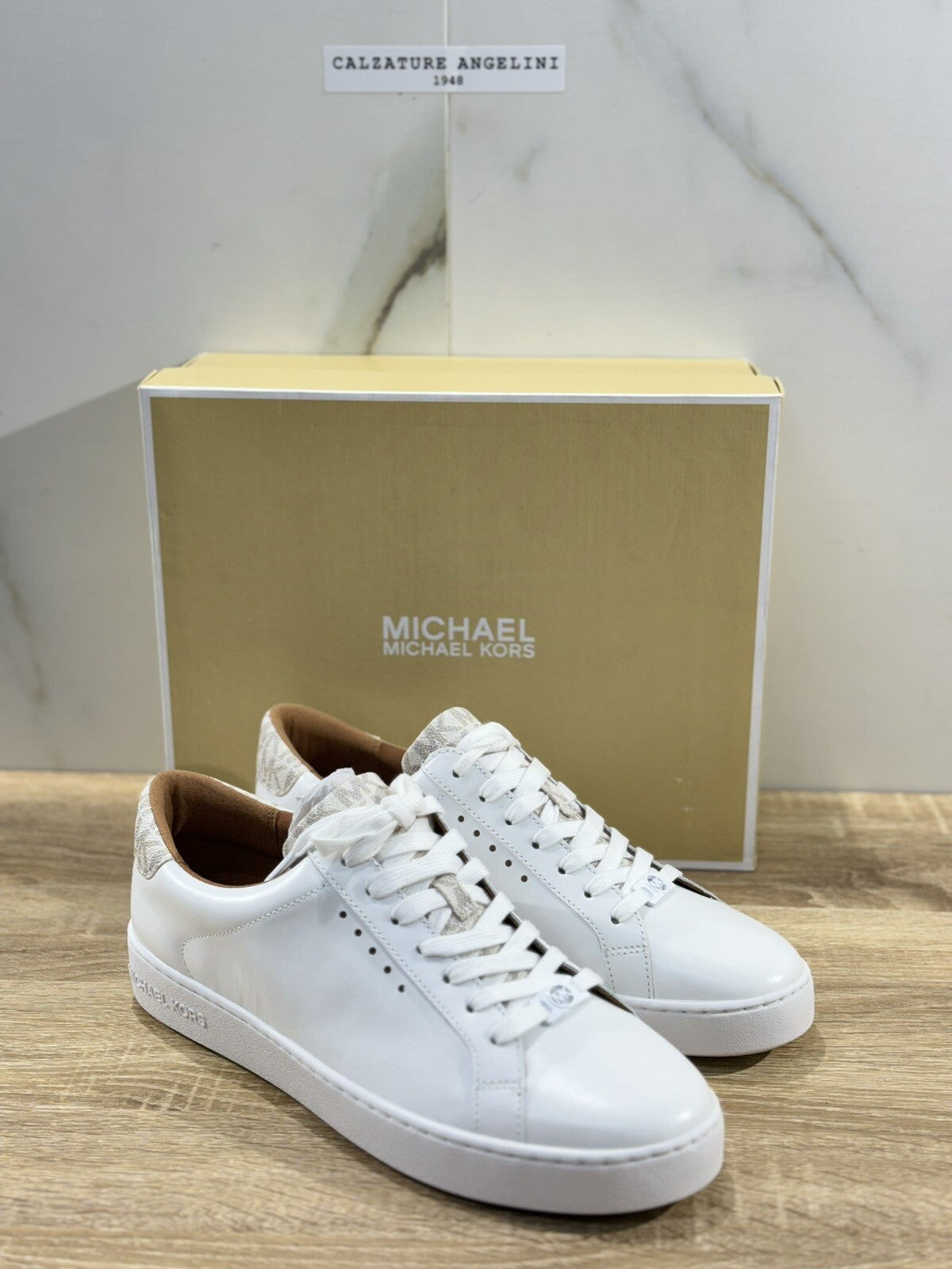 Michael Kors sneaker donna Irving Lace Up Pelle Bianca 40