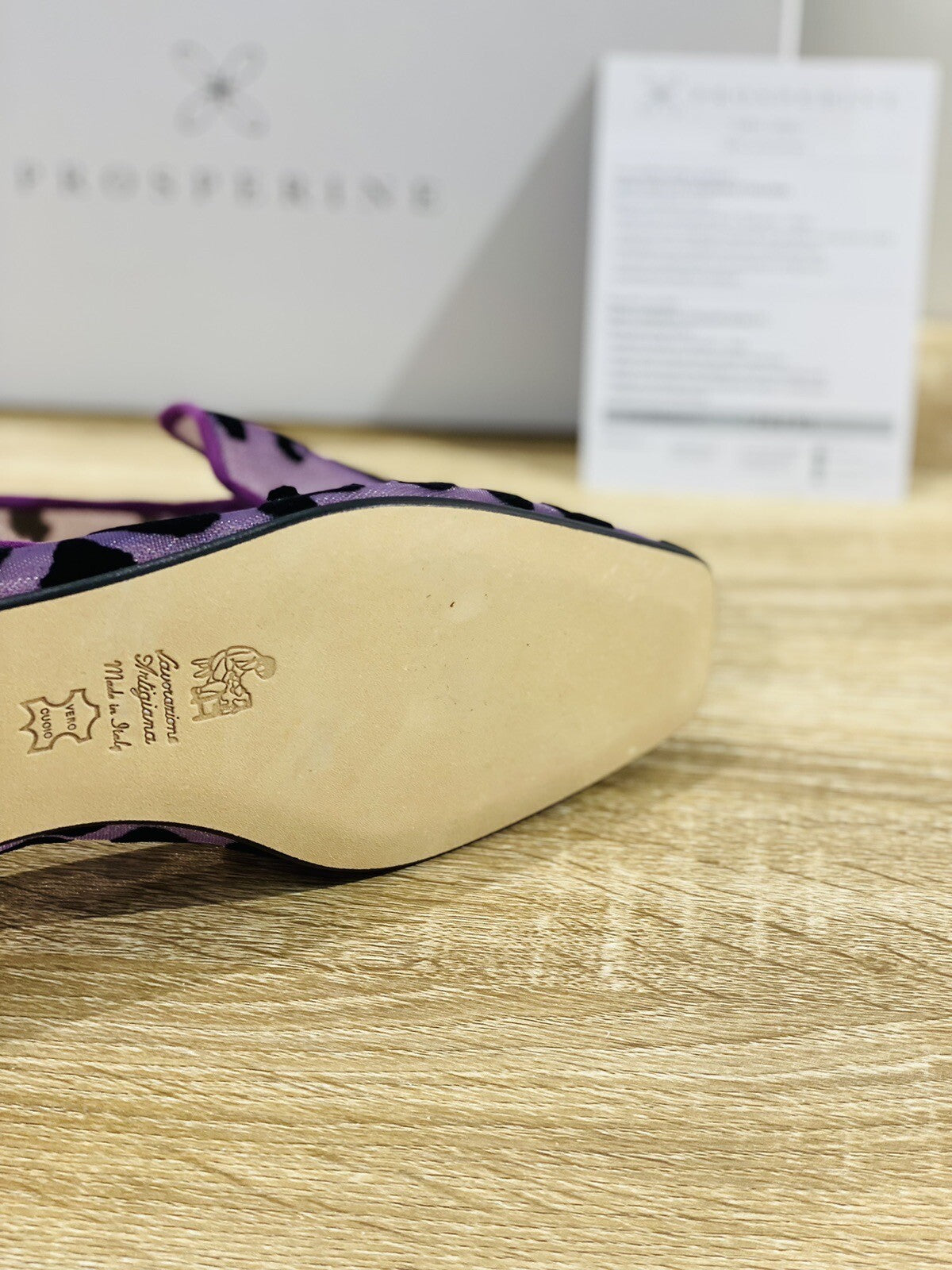 Prosperine Donna Ballerina Lavorazione Sacchetto Rete Jaguar Viola 38