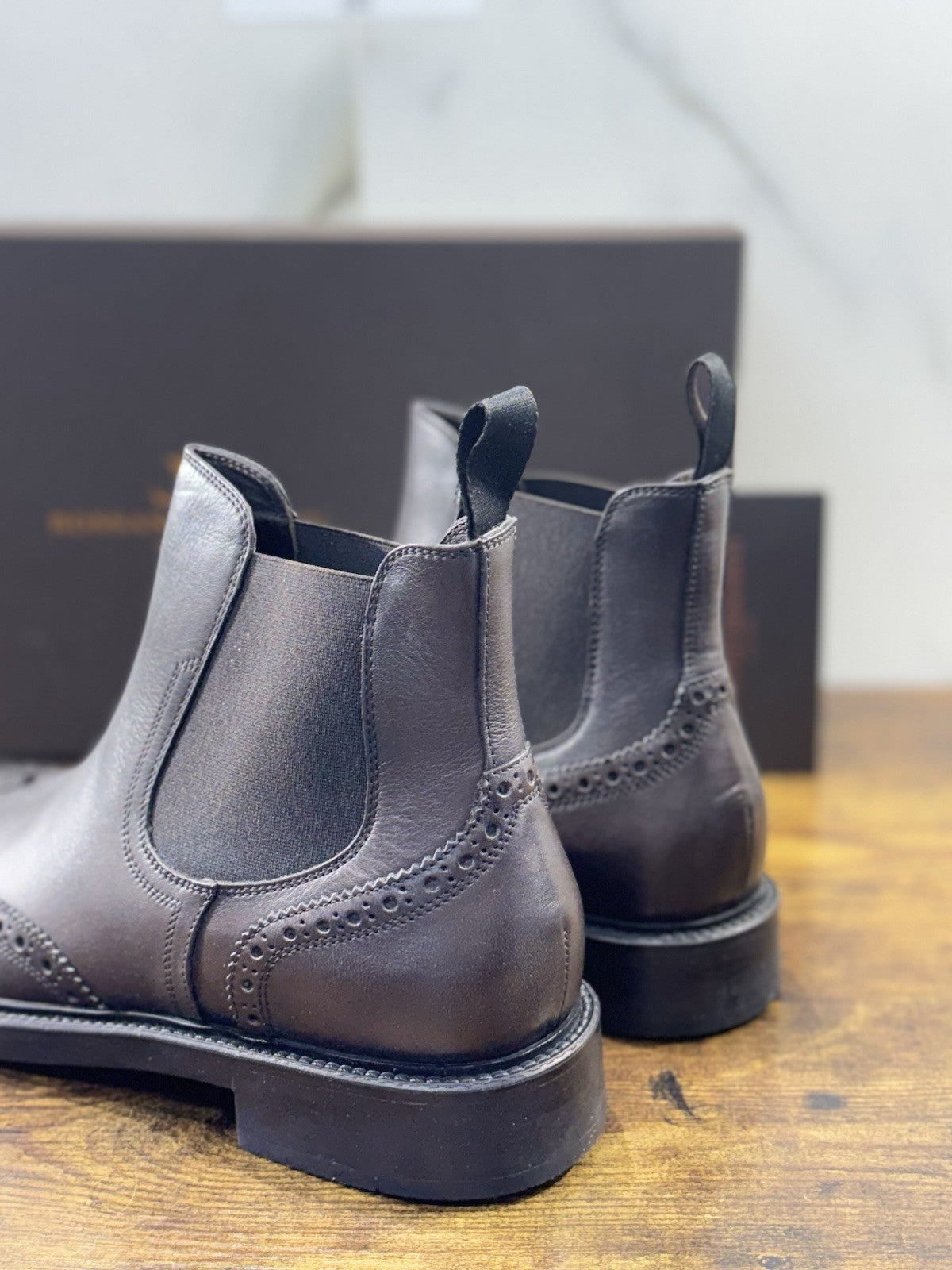 Rossano Bisconti Chelsea Boot Uomo Pelle T Moro Fully Made In Italy 40