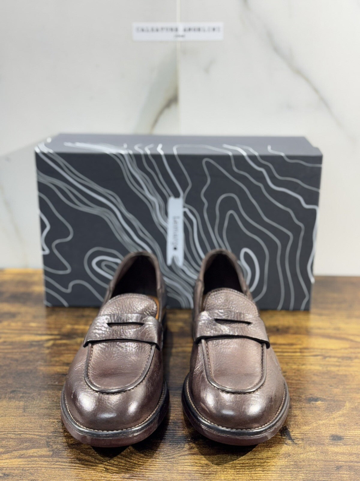 Lemargo Mocassino Uomo Pelle Ebano handmade Luxury Shoes 40
