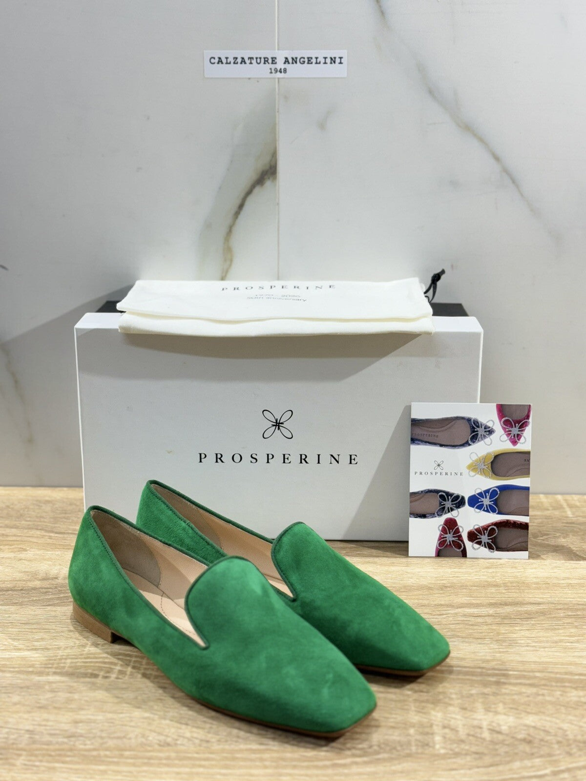 Prosperine mocassino donna in Suede Verde luxury made in italy 36