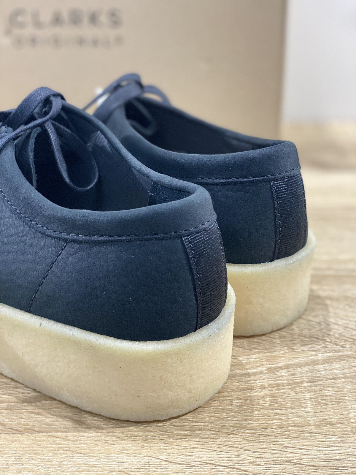 Clarks Original scarpa uomo wallabee cup pelle nero fondo crepe sole 44