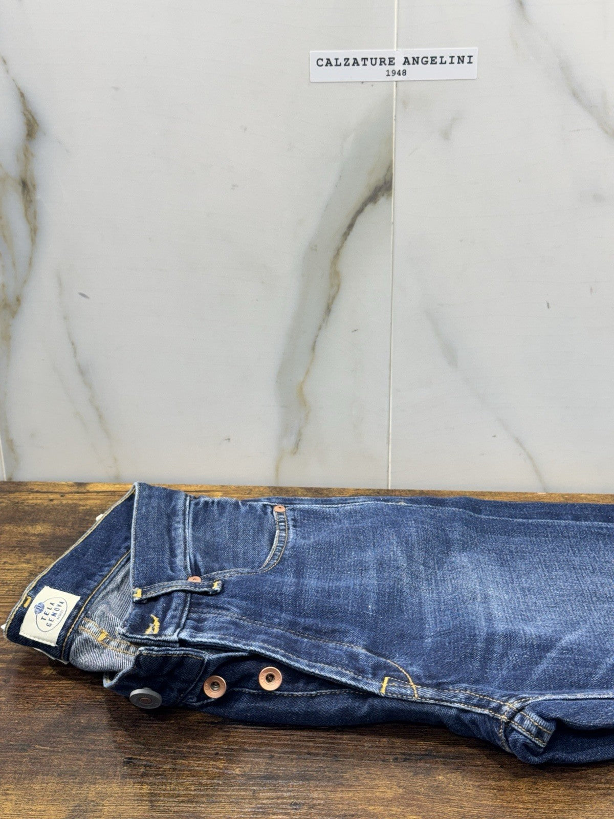 Tela Genova Jeans Cosmy Blue Cotone E Lino Casual Tela Genova Icon Jeans 34