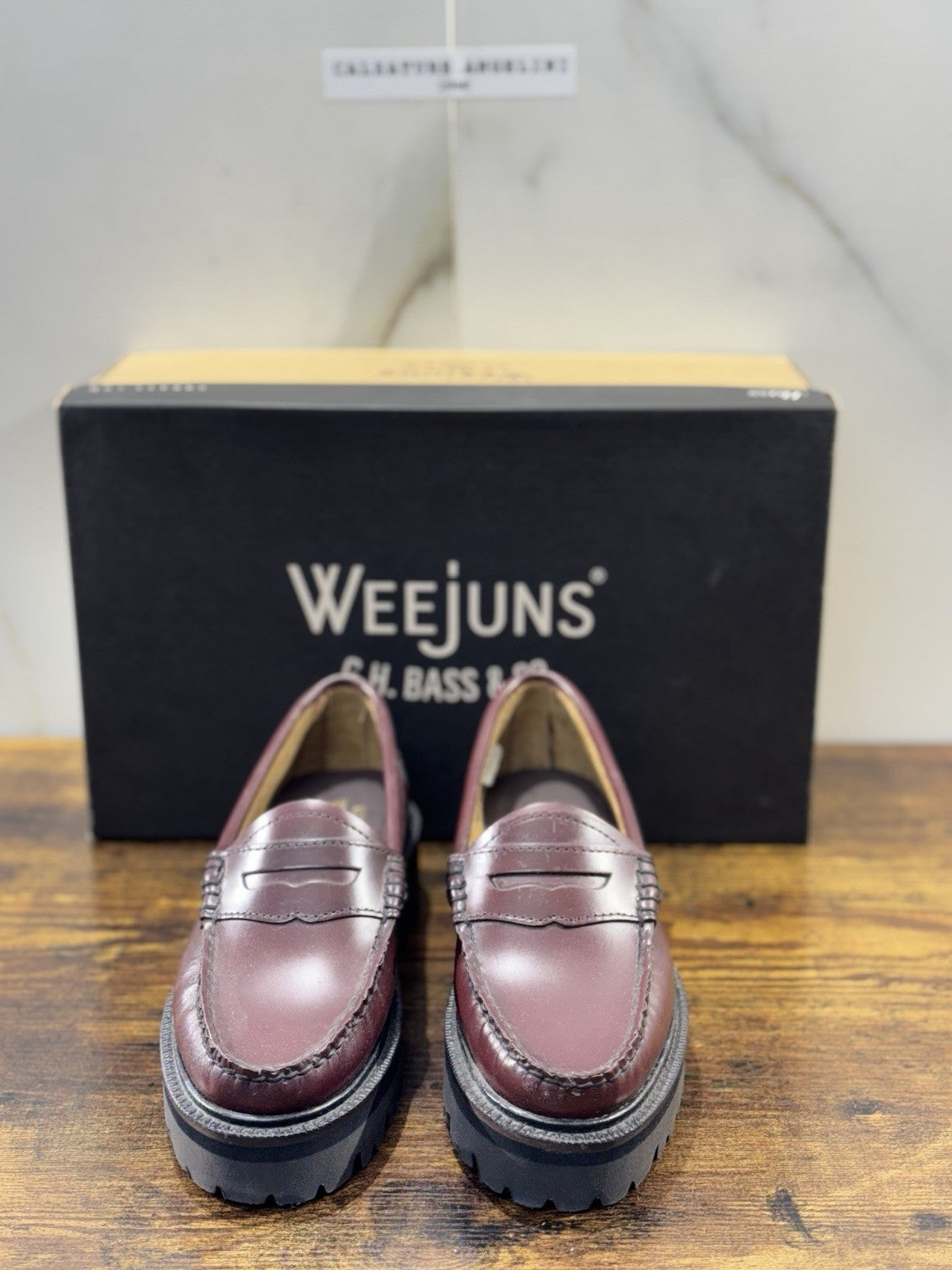 G.H. Bass & Co . Mocassino Donna Pelle Bordo’ Extra Light Icon Loafer 37