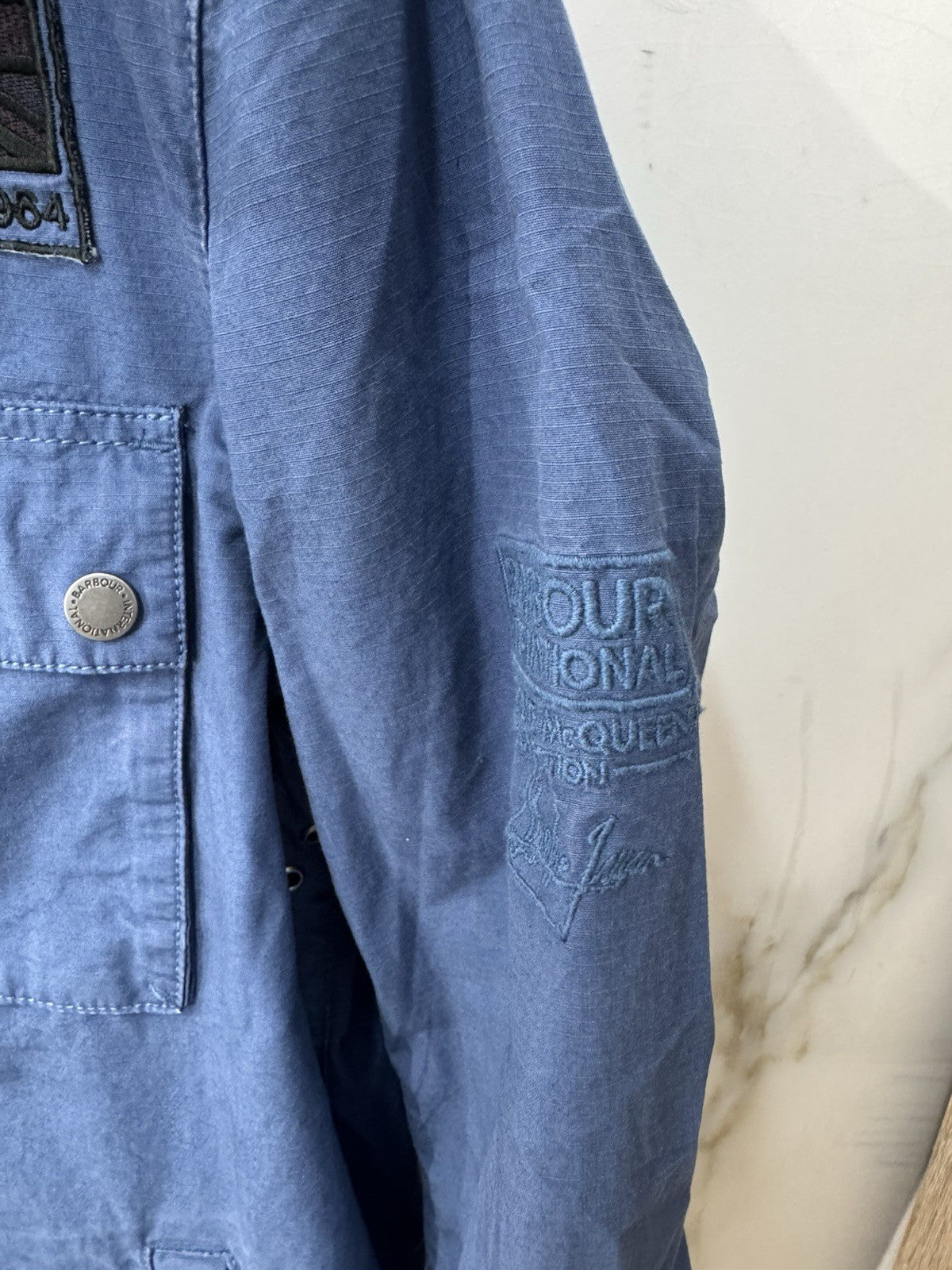 BARBOUR GIACCA WORKERS IN COTONE TINTO CAPO Steve McQueen Icon Blue XL
