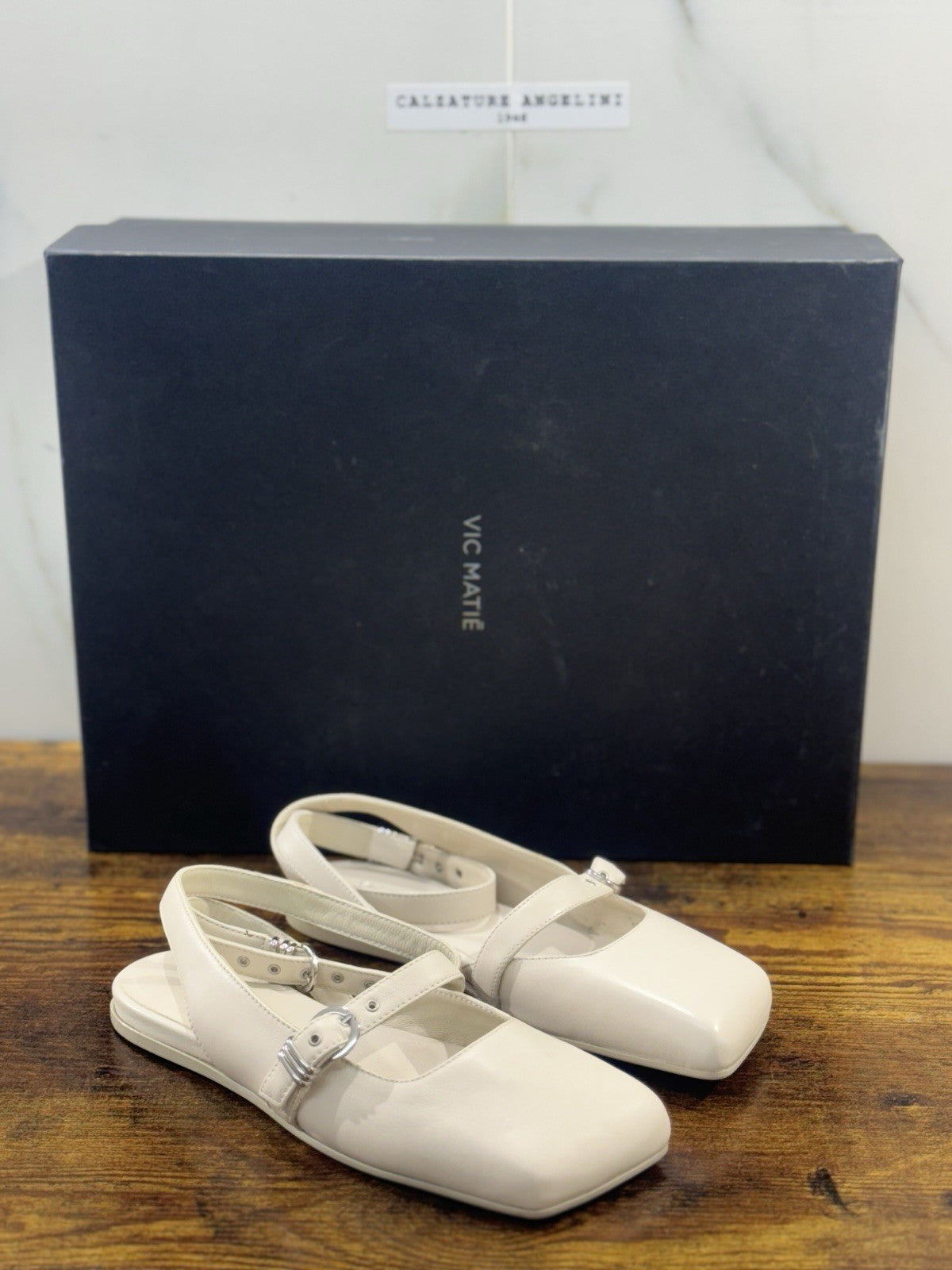 Vic Matie’ Sandalo Donna Sling Back Pelle Bianco 36