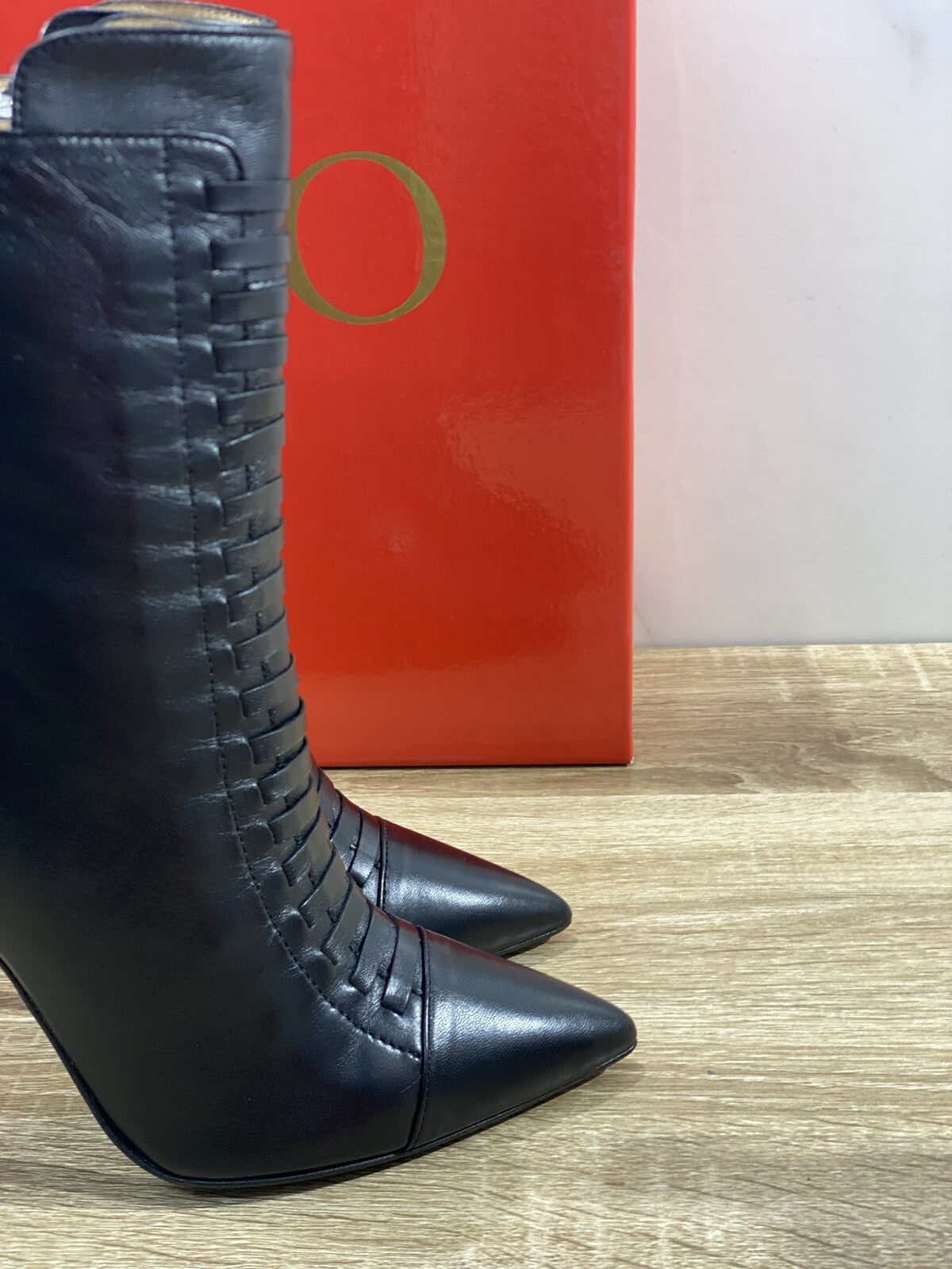 WO Milano tronchetto donna nappa nera casual boot tacco gold luxury 37