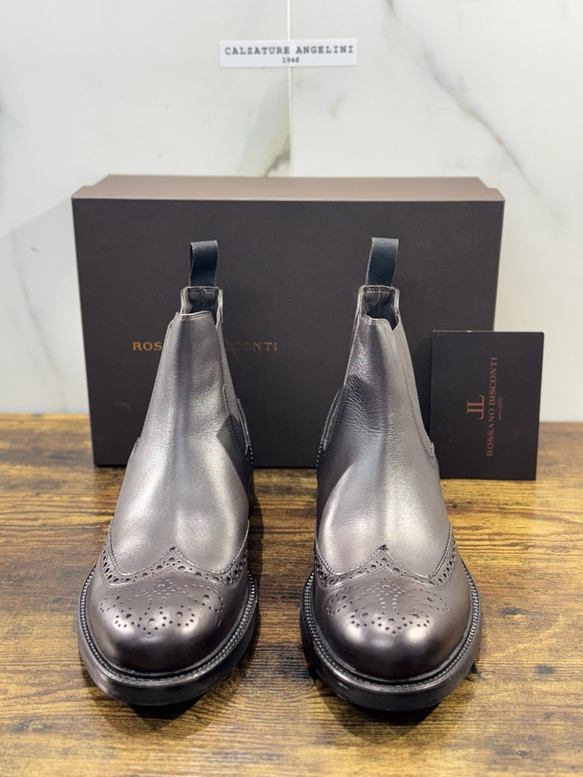 Rossano Bisconti Chelsea Boot Uomo Pelle T Moro Fully Made In Italy 40