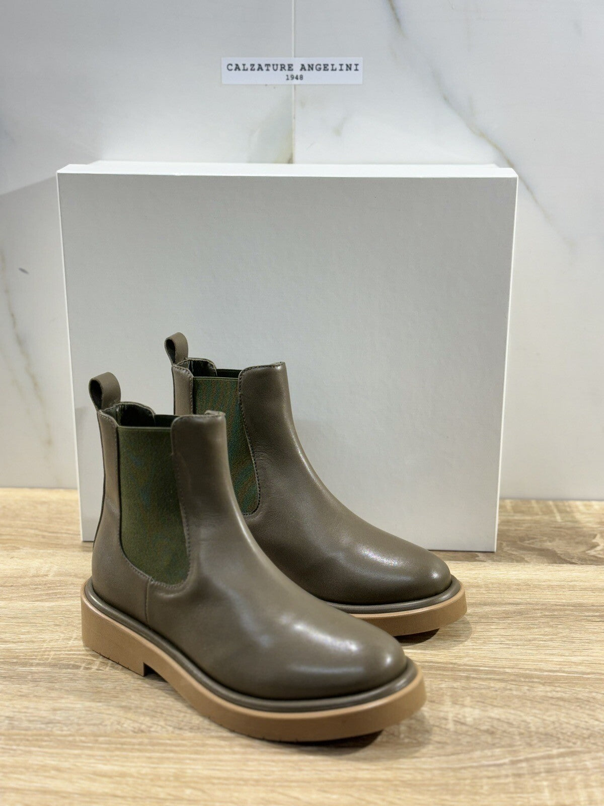 Animanera Venezia Chelsea Boot Donna Pelle Fango Extralight Made In Italy 37