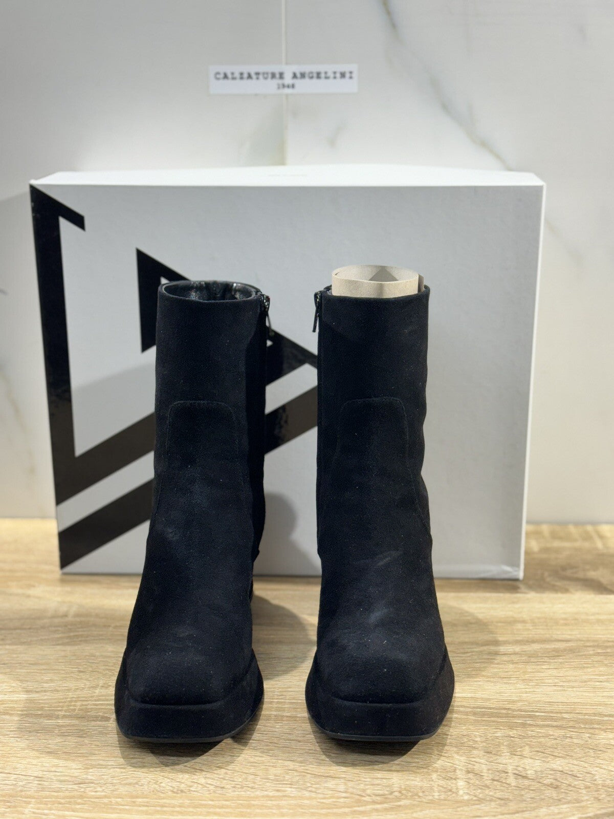 Giampaolo Viozzi Tronchetto Donna Nadael Suede Nero Con Tacco 36