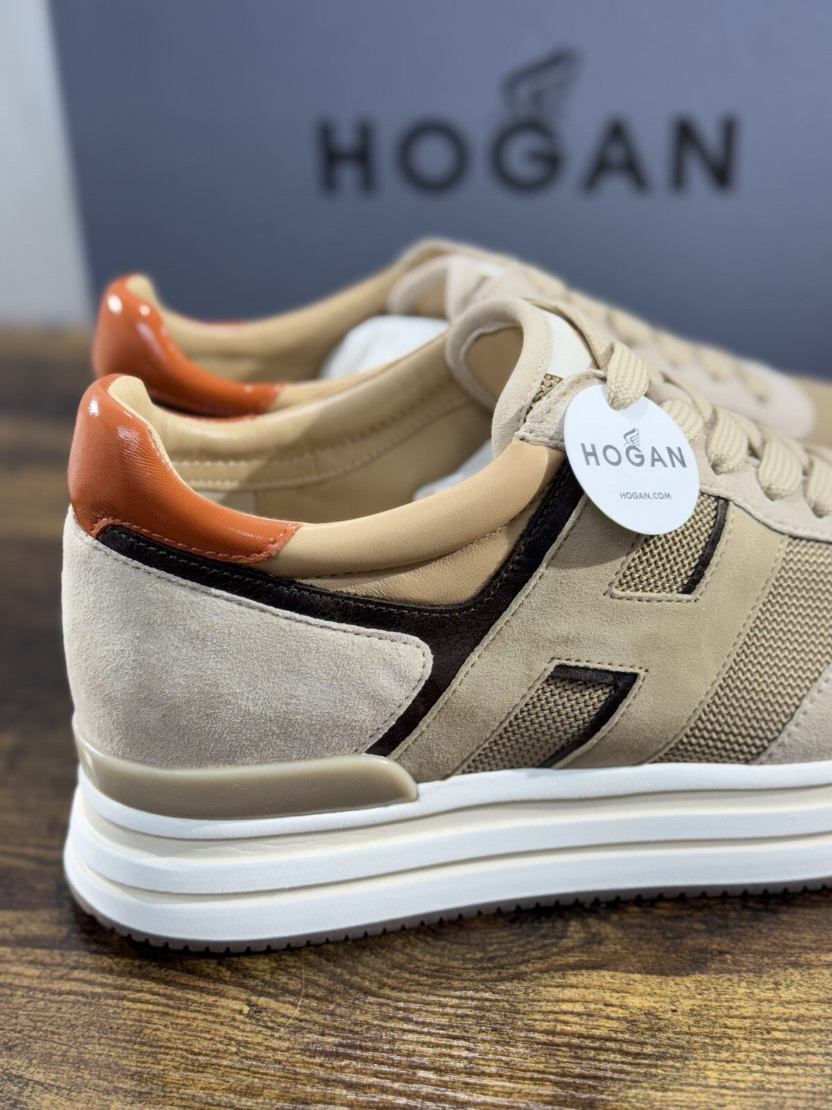 Hogan H483 Donna Sneaker Suede Beige Luxury Hogan Woman 39