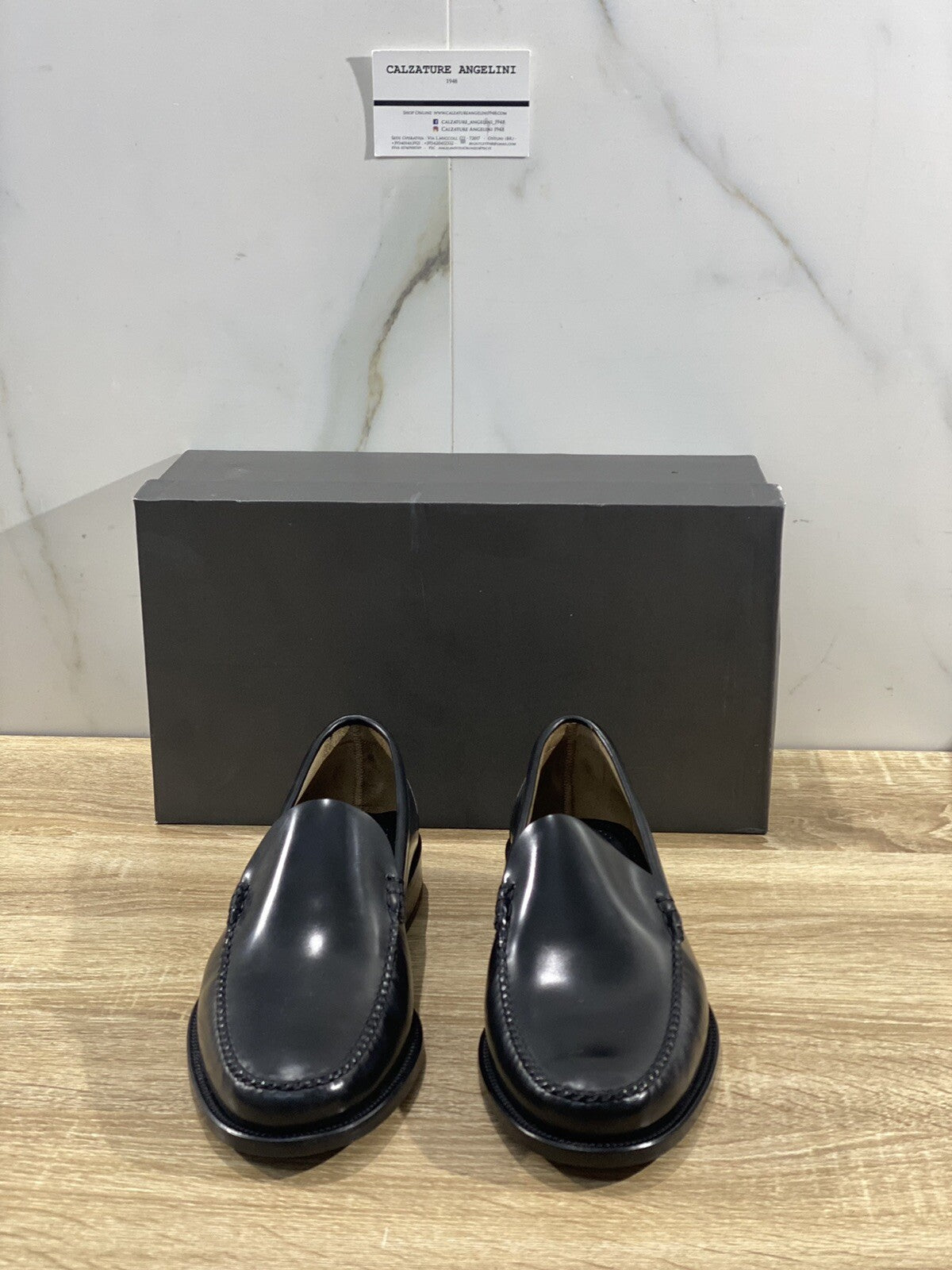 Brugnoli mocassino uomo college polish Nero fondo cuoio 45