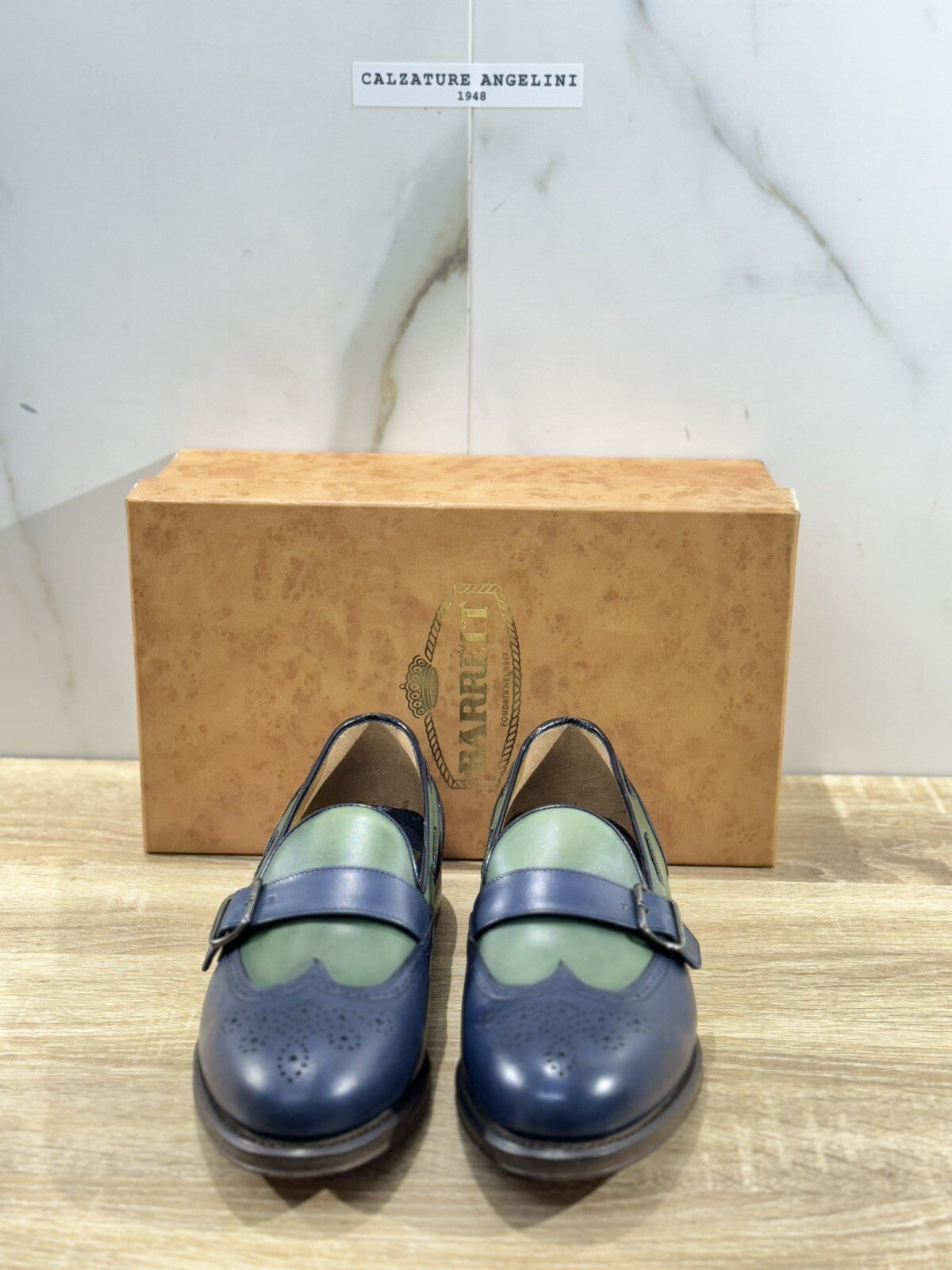 Barrett Mocassino Uomo Pelle Blu Mono Fibbia Luxury Barrett Men Shoes 40