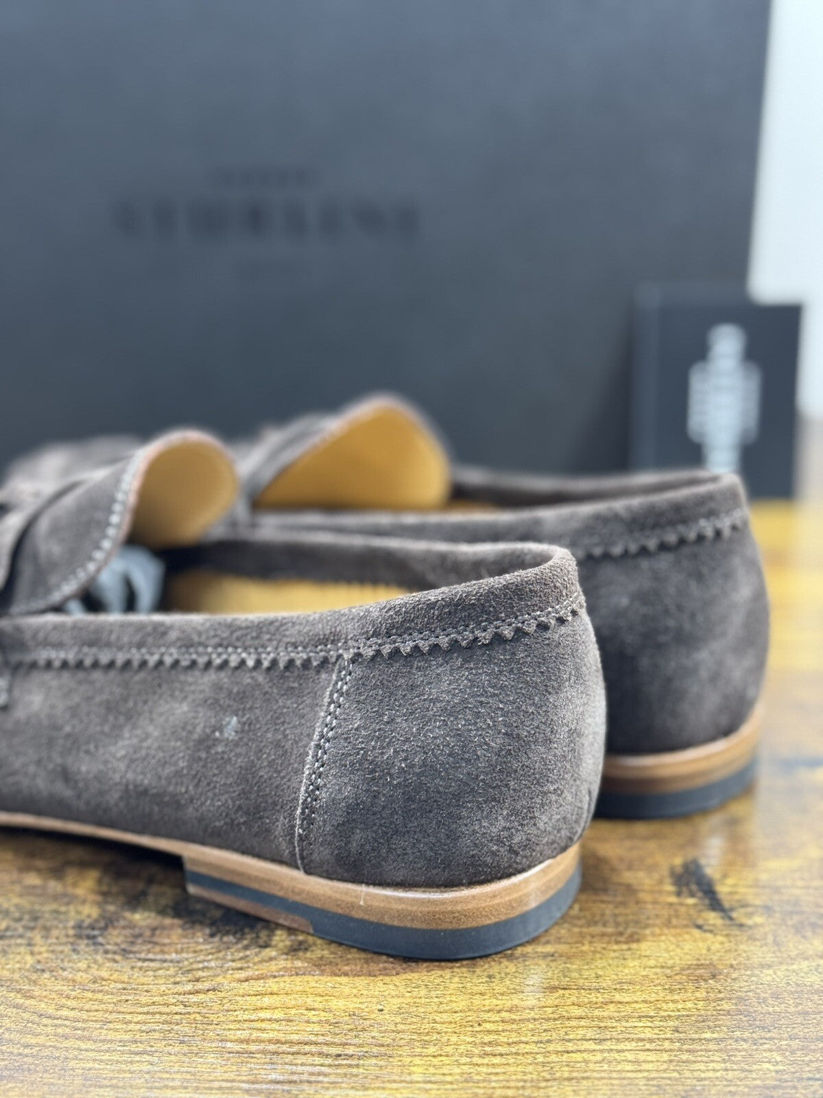Sturlini Firenze Mocassino Uomo Suede Marrone Luxury Craftmanship Men 40