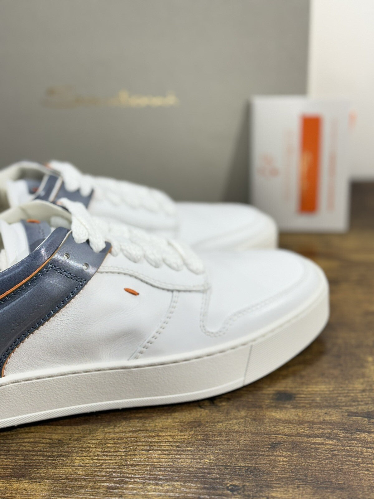 Santoni Sneaker Uomo Icon Pelle Bianca Luxury Men Santoni Shoes Icon 40