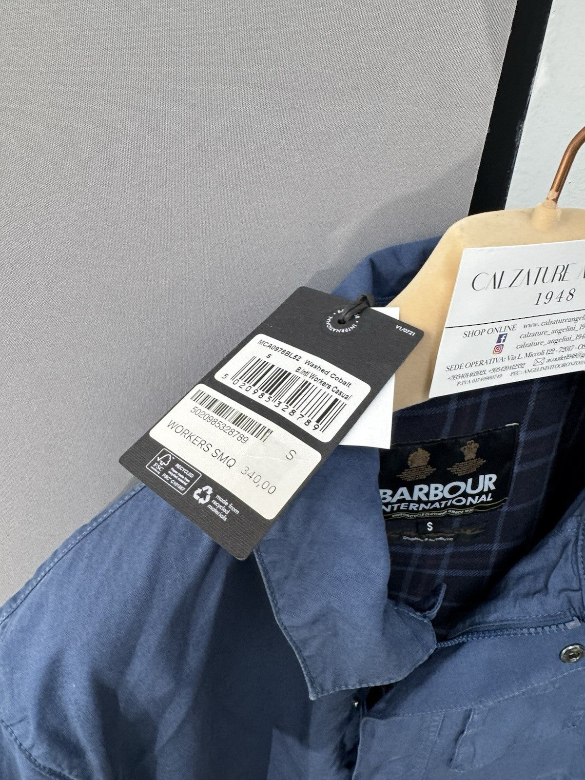 BARBOUR GIACCA WORKERS IN COTONE TINTO CAPO Steve McQueen Icon Blue XL