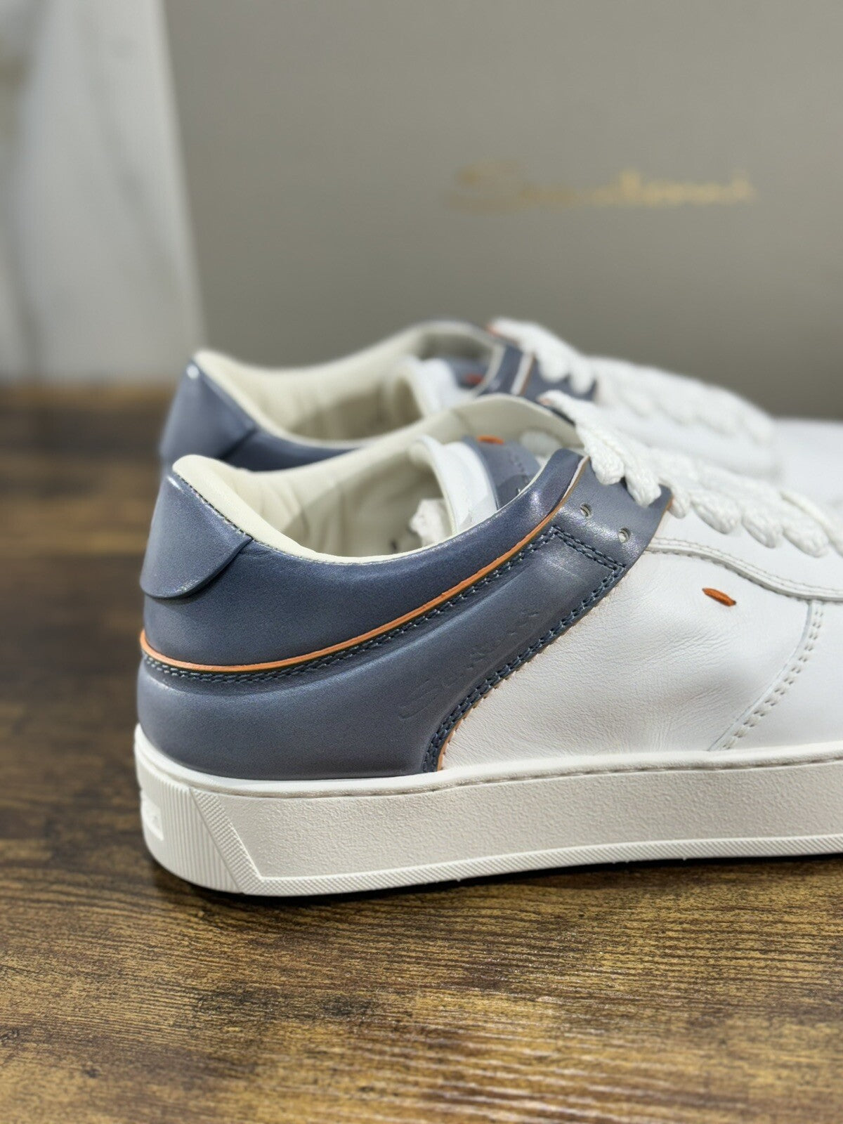 Santoni Sneaker Uomo Icon Pelle Bianca Luxury Men Santoni Shoes Icon 40